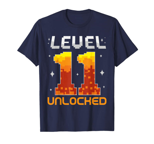 Level 11 Unlocked 11th Birthday Eleven Year Old Gamer Gaming T-Shirt