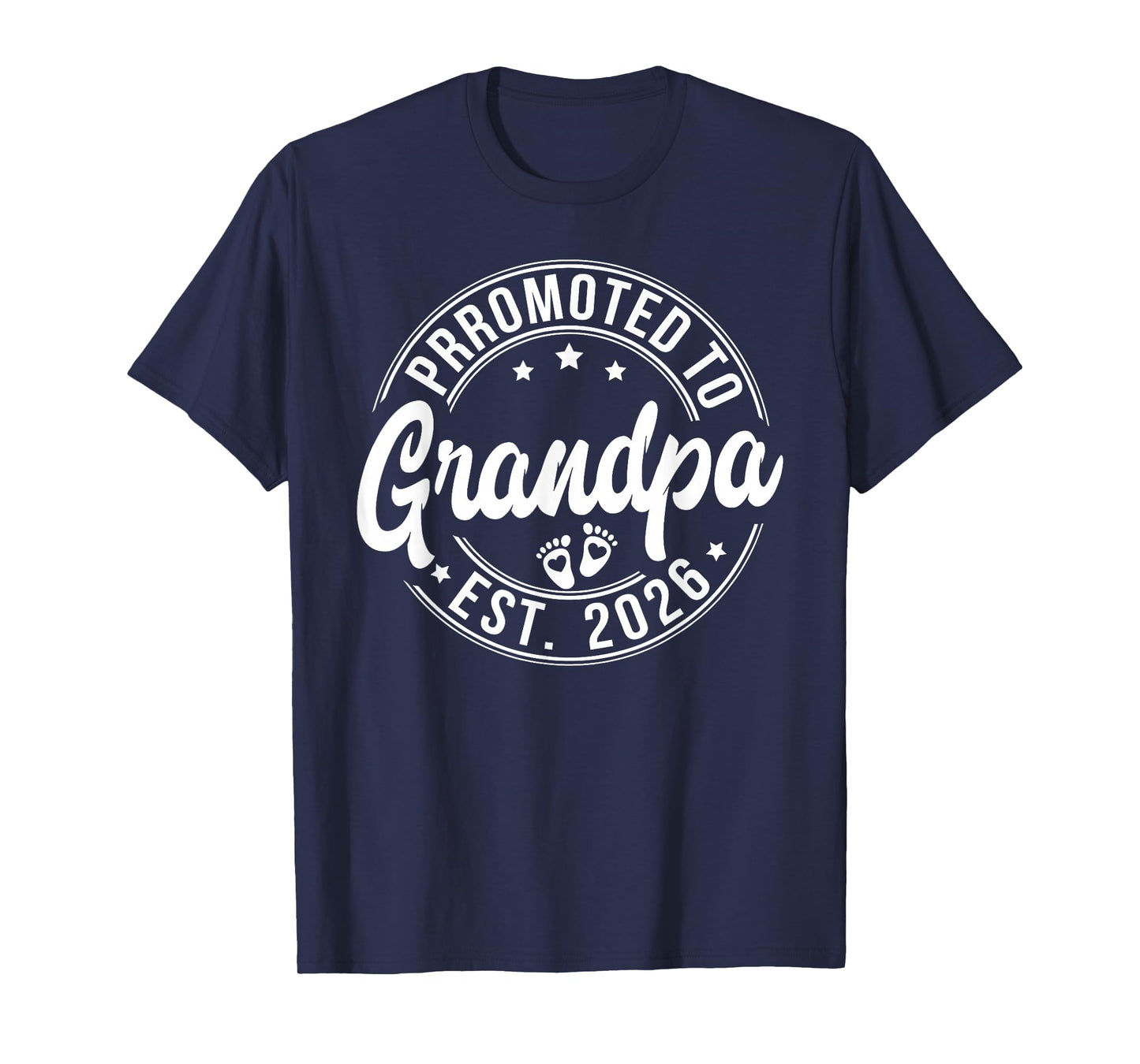 Promoted to Grandpa Est. 2026 Baby Announcement Funny Mens T-Shirt