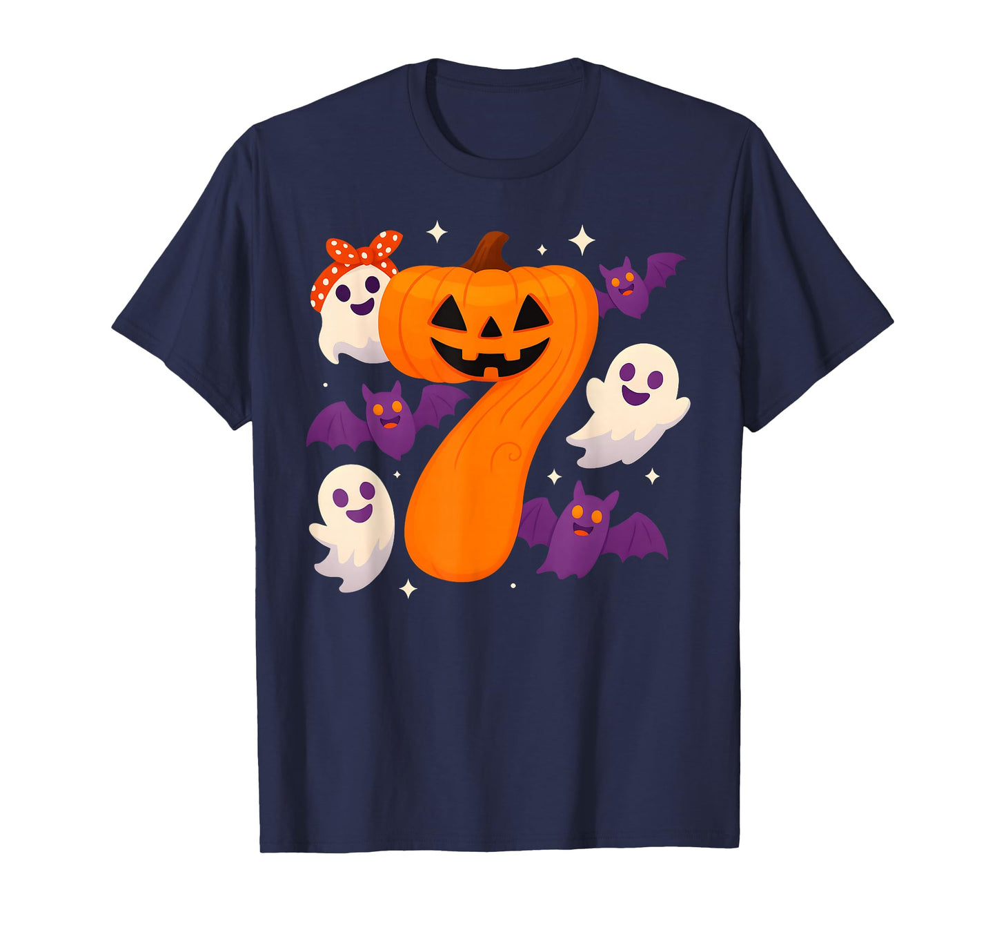 Six Seven Ghost Pumpkin Halloween Gen Z Alpha Meme Matching T-Shirt