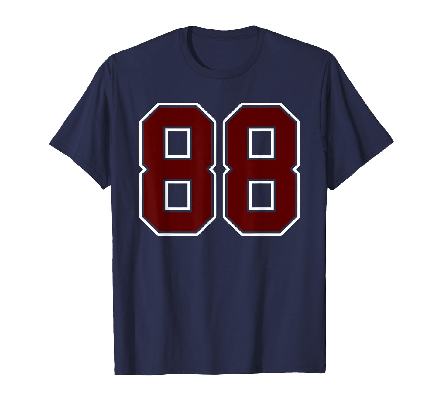 Maroon and White Number 88 Jersey Player Uniform #88 Fan T-Shirt