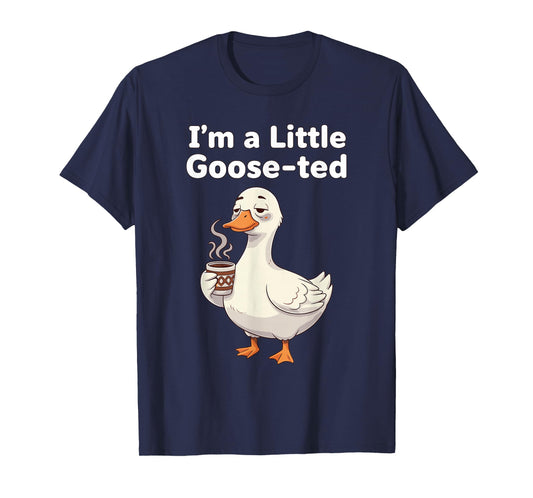 Coffee Lover Goose Pun I'm Little Gooseted Silly Meme Pet T-Shirt