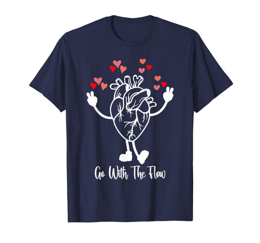 Heart Anatomy Valentine Cardiac CVICU Cath Lab RN Nurse T-Shirt