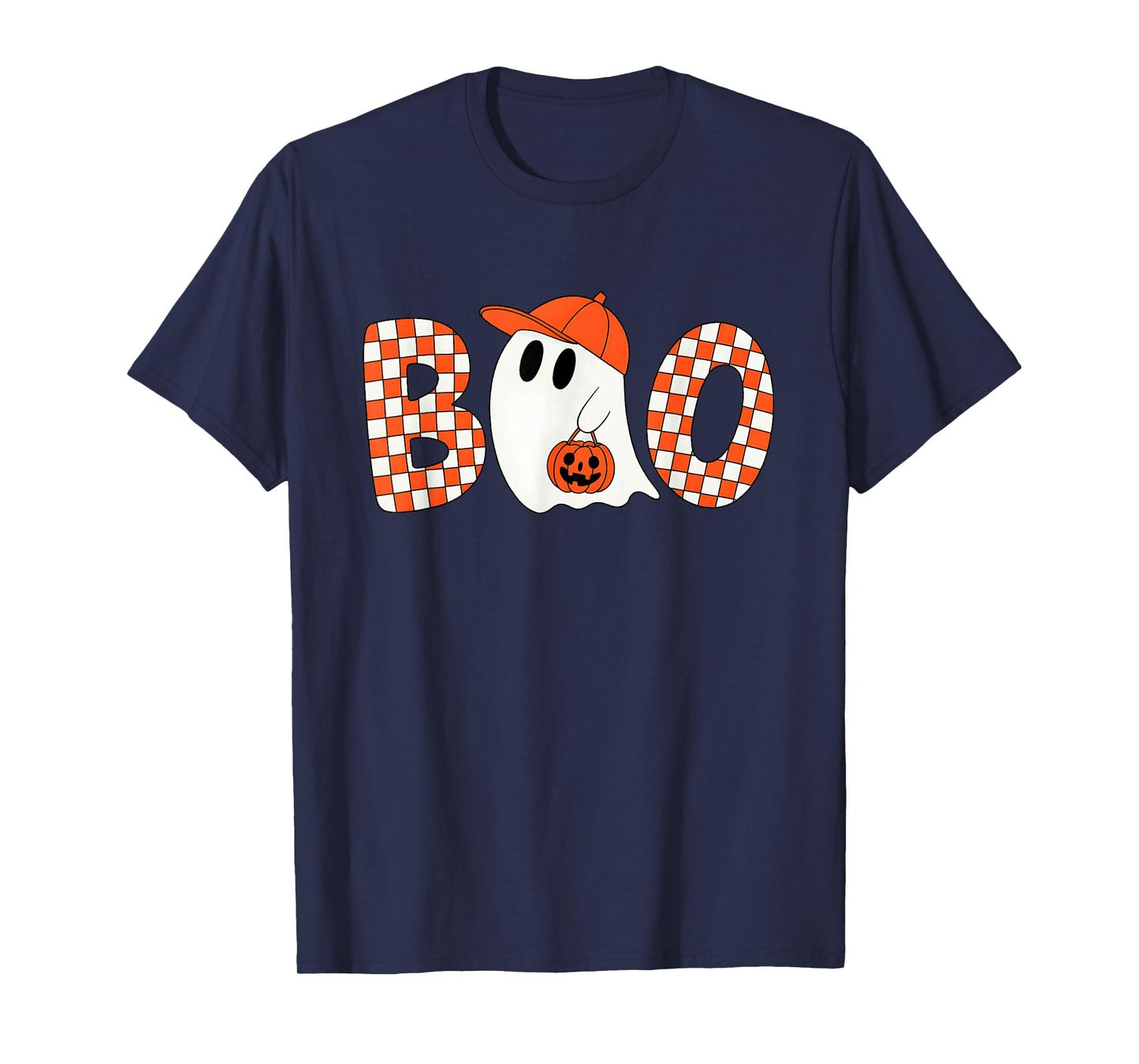 Funny Boo Ghost Halloween Pumpkin Bucket Spooky Kids Men T-Shirt