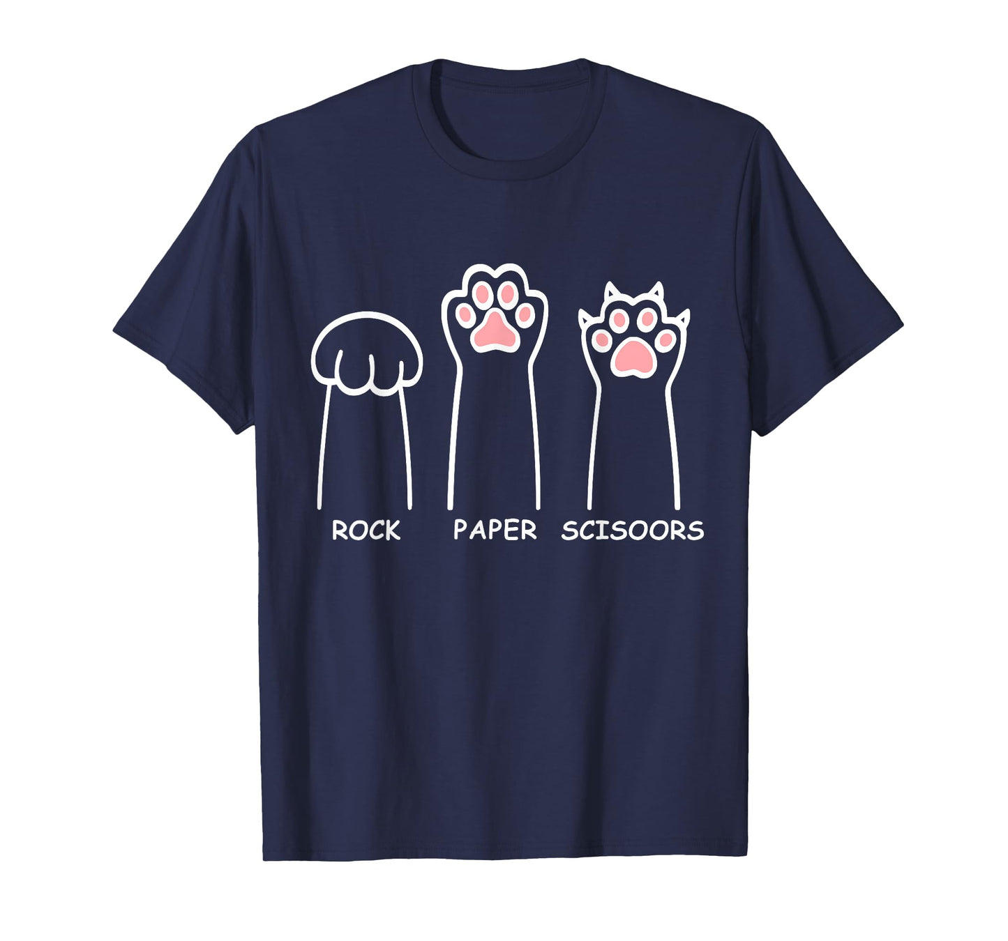Rock Paper Scissors Hand Game Funny Cat Paws Men's Women's T-Shirt