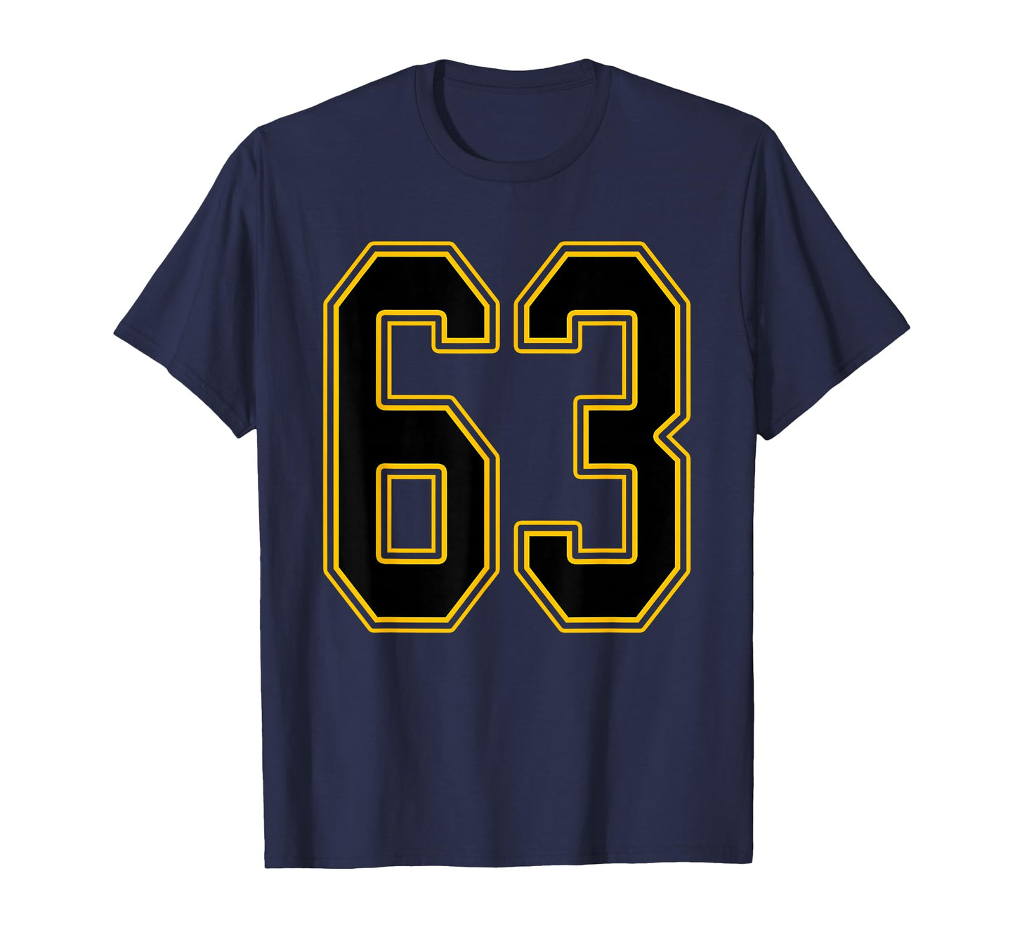 Black and Gold Number 63 Jersey Player Uniform #63 T-Shirt