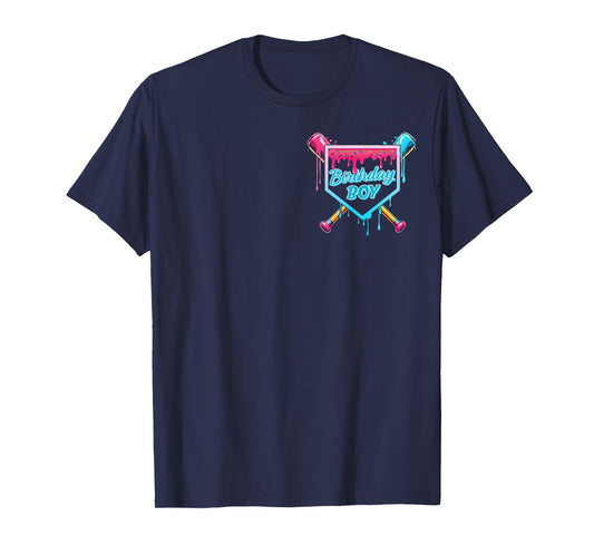 Baseball 10 Year Old Ice Cream Drip 10th Birthday Boys T-Shirt