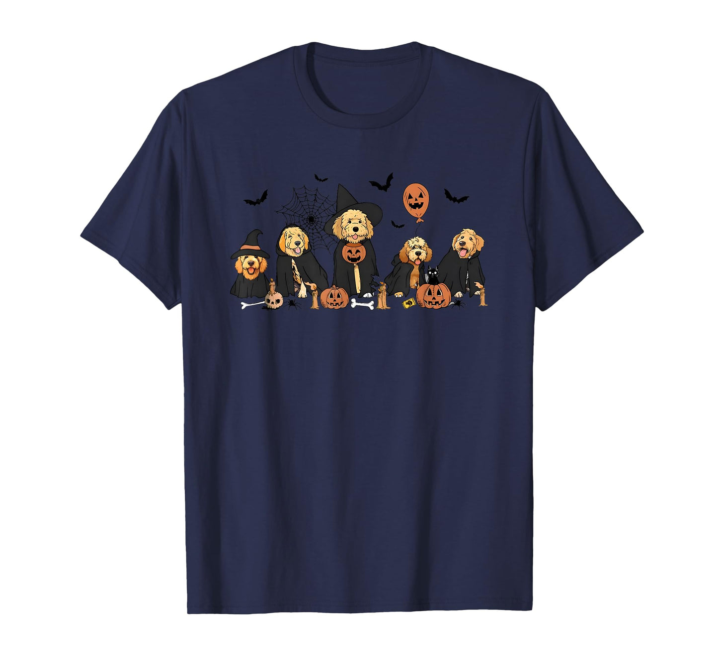 Ghost and Witch Goldendoodle Halloween T-Shirt