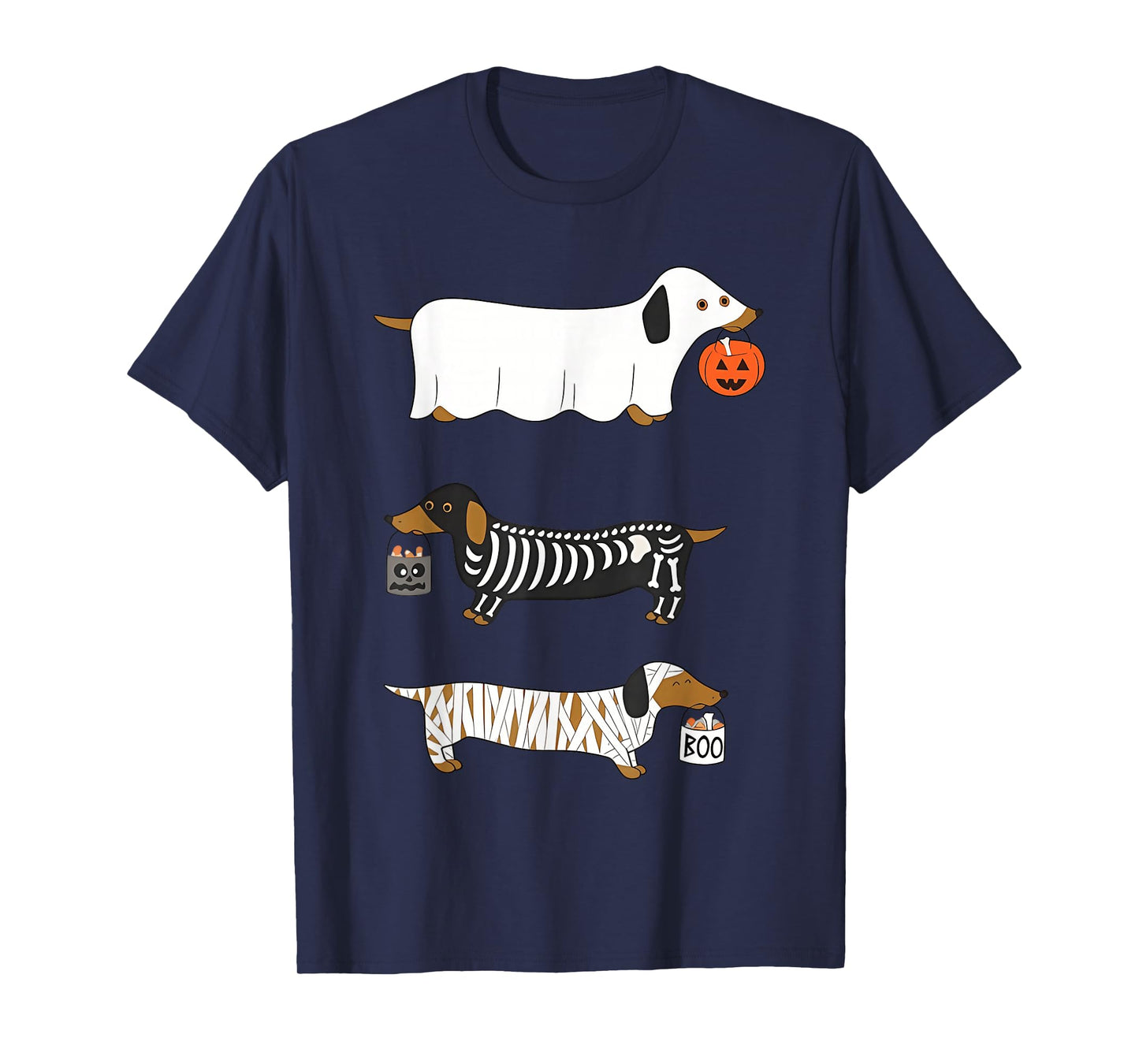 Funny Dachshund Ghost Halloween Spooky Season Weenie Dog T-Shirt