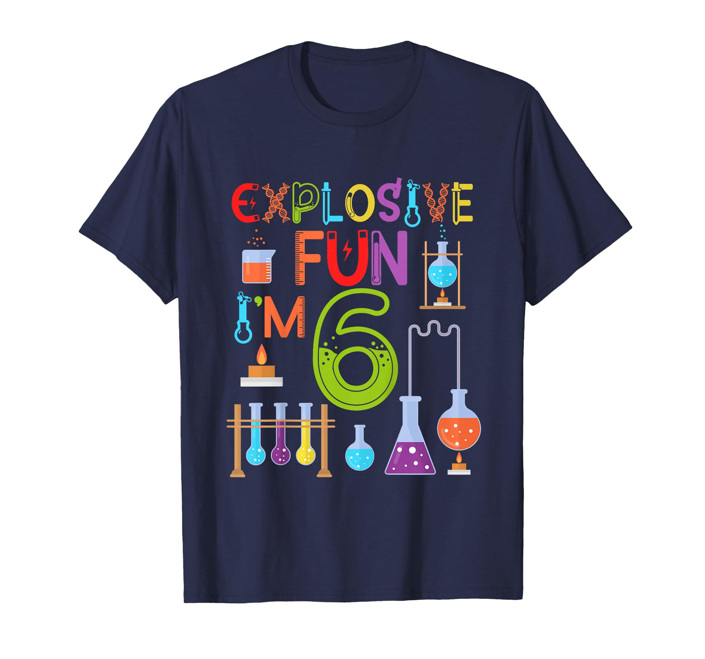 6th Science Birthday Party 6 Year Old Scientist Birthday T-Shirt