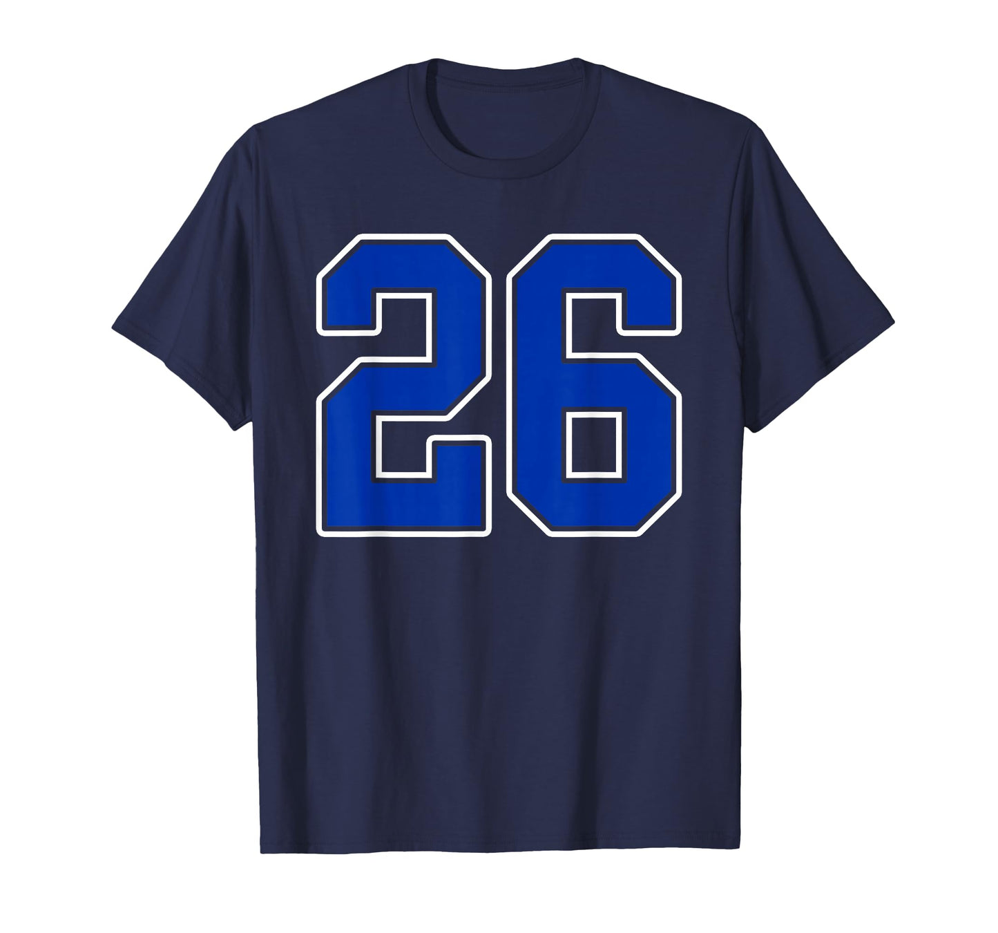Royal Blue White Number 26 Jersey Player Uniform #26 T-Shirt