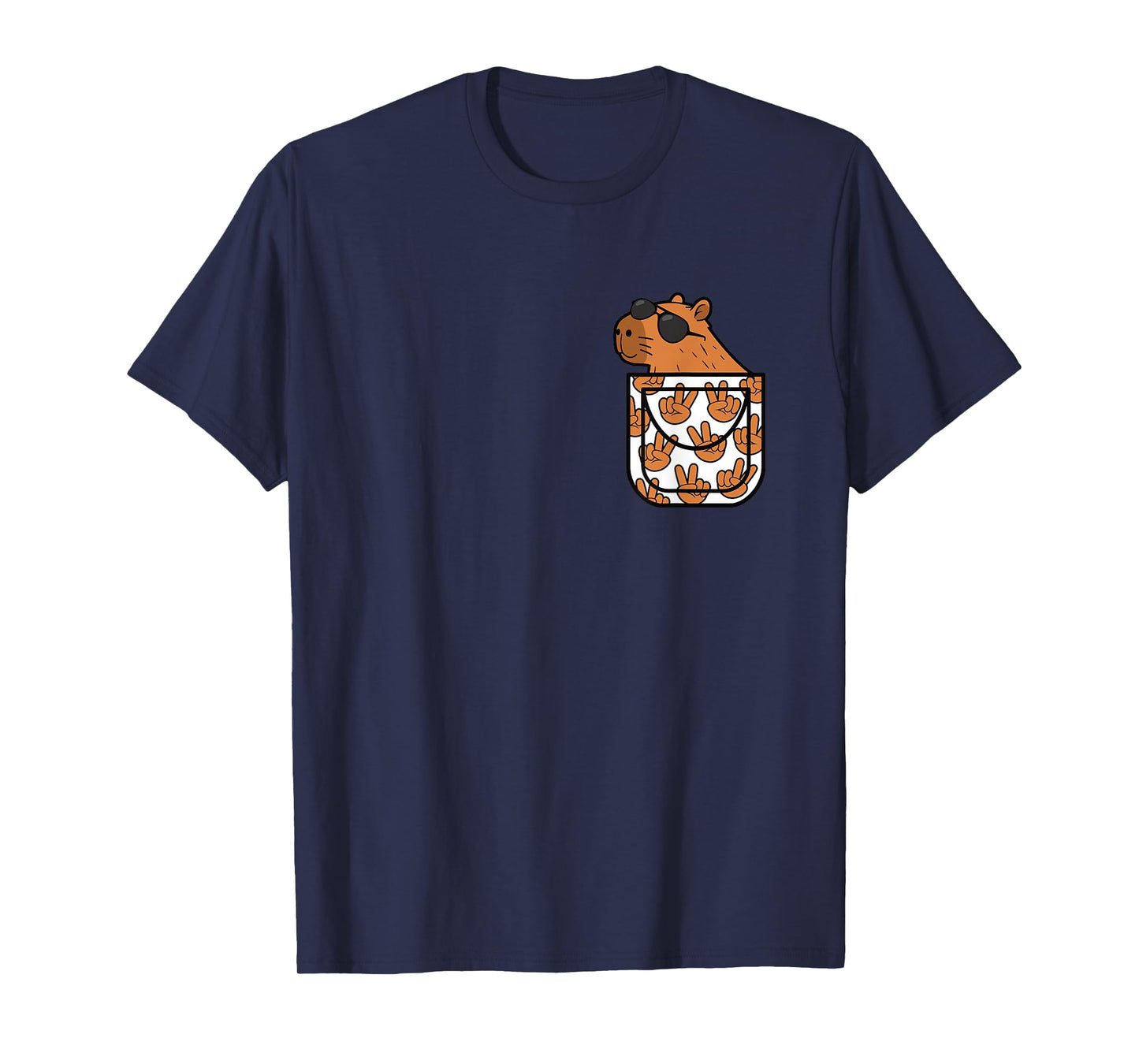 Funny Capybara Pocket Rodent Capybara Lover Men Women Kids T-Shirt