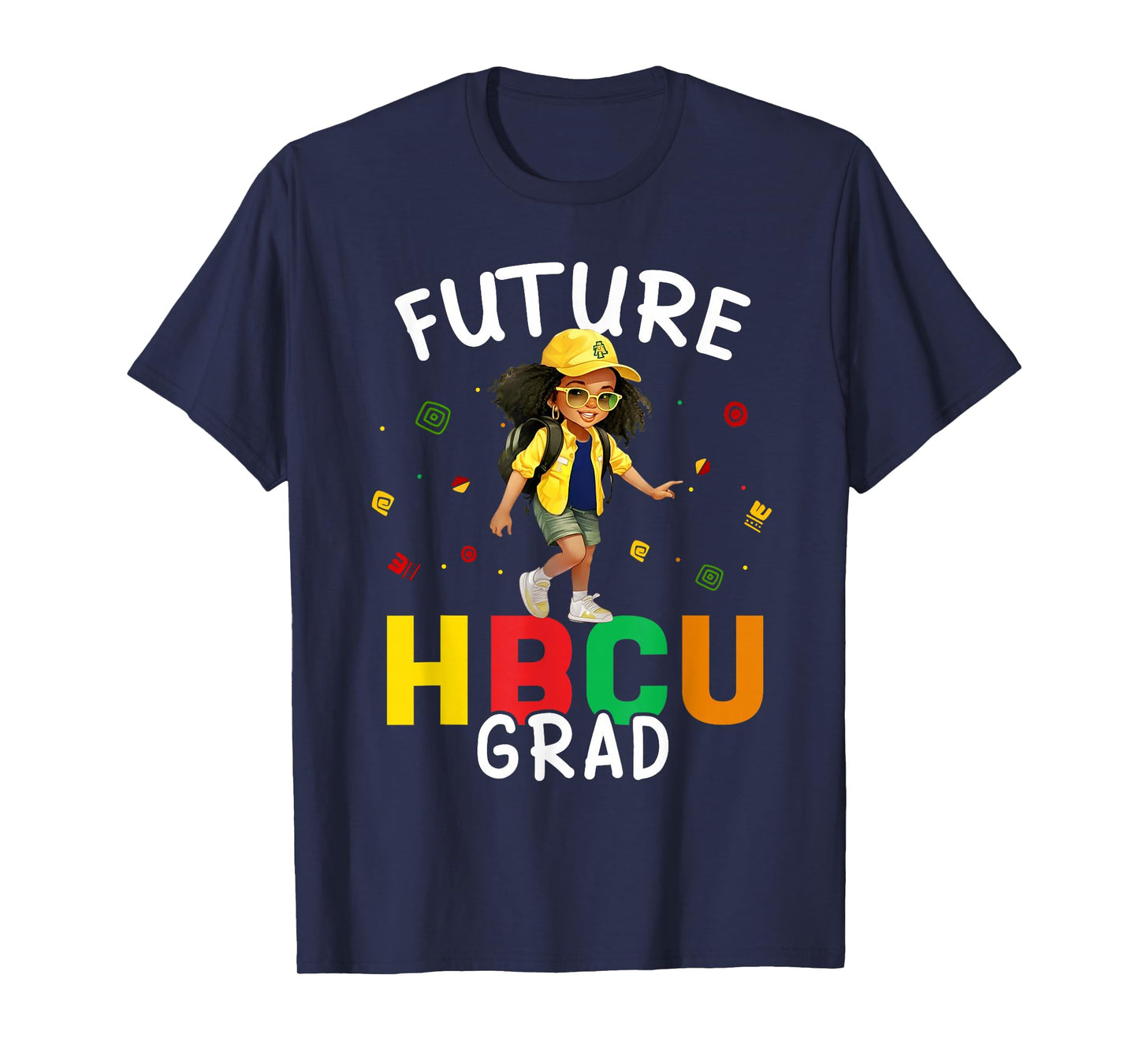 Future HBCU Grad Kids Black Girl Afro Black History Month T-Shirt
