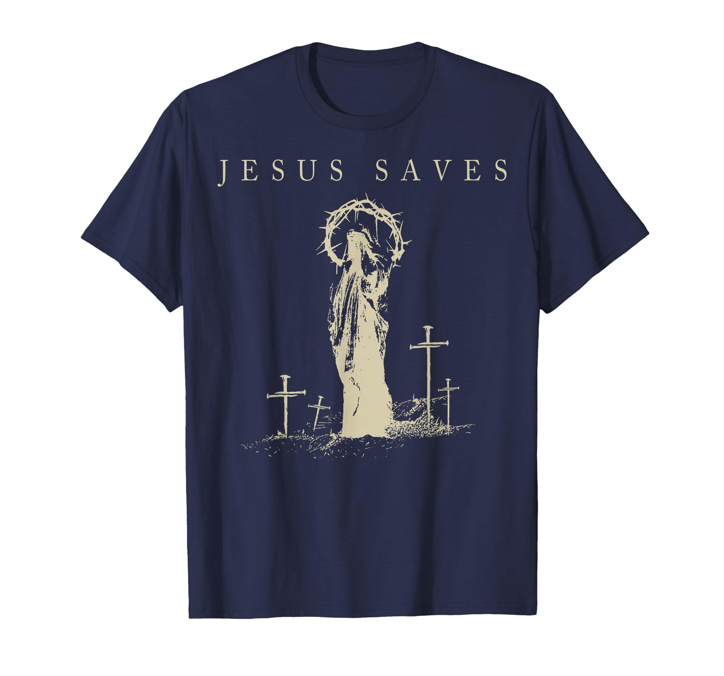 Jesus Saves Christian Faith Cross Vintage Religious Art T-Shirt