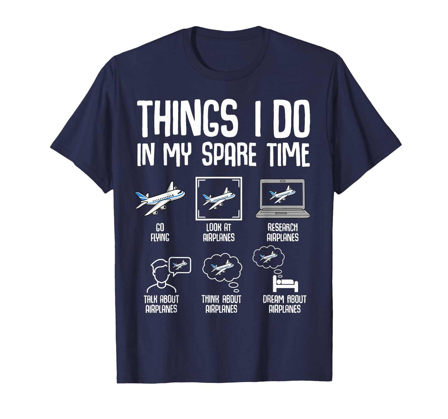 Airplane Things I Do In My Spare Time Plane Pilot Kids Men T-Shirt