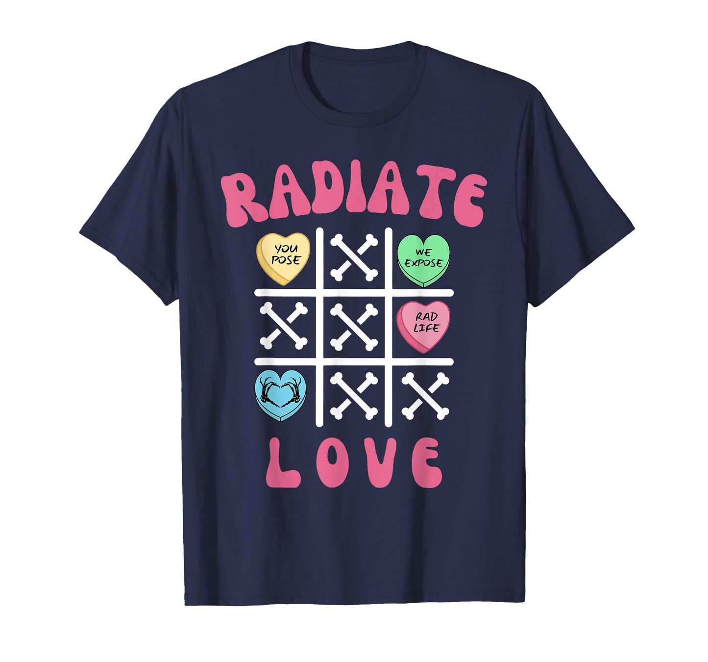 Radiate Love Radiation Therapist Valentines MRI Radiology T-Shirt