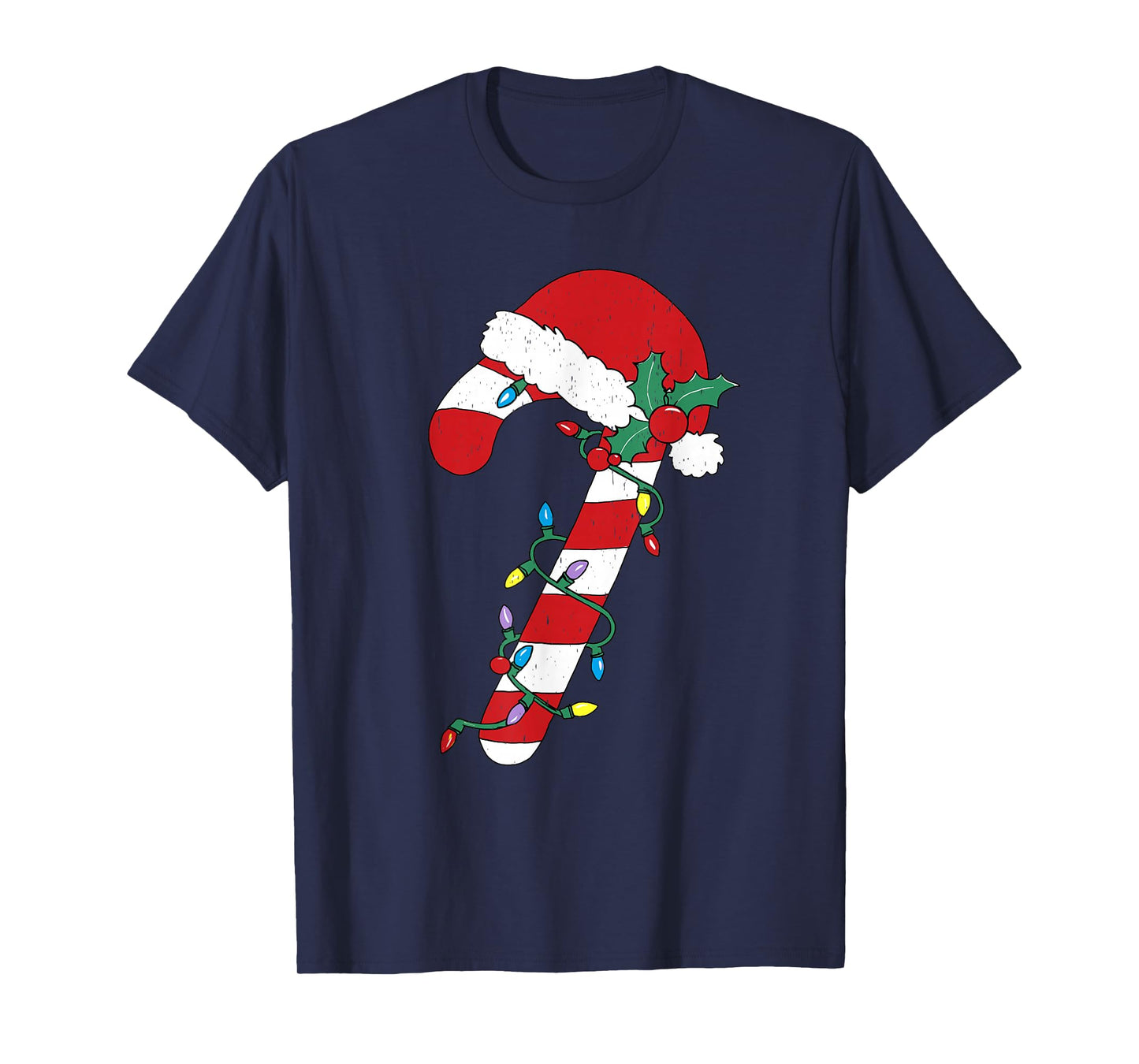 Christmas Candy Cane Santa Xmas Kids Toddler Youth Women Men T-Shirt