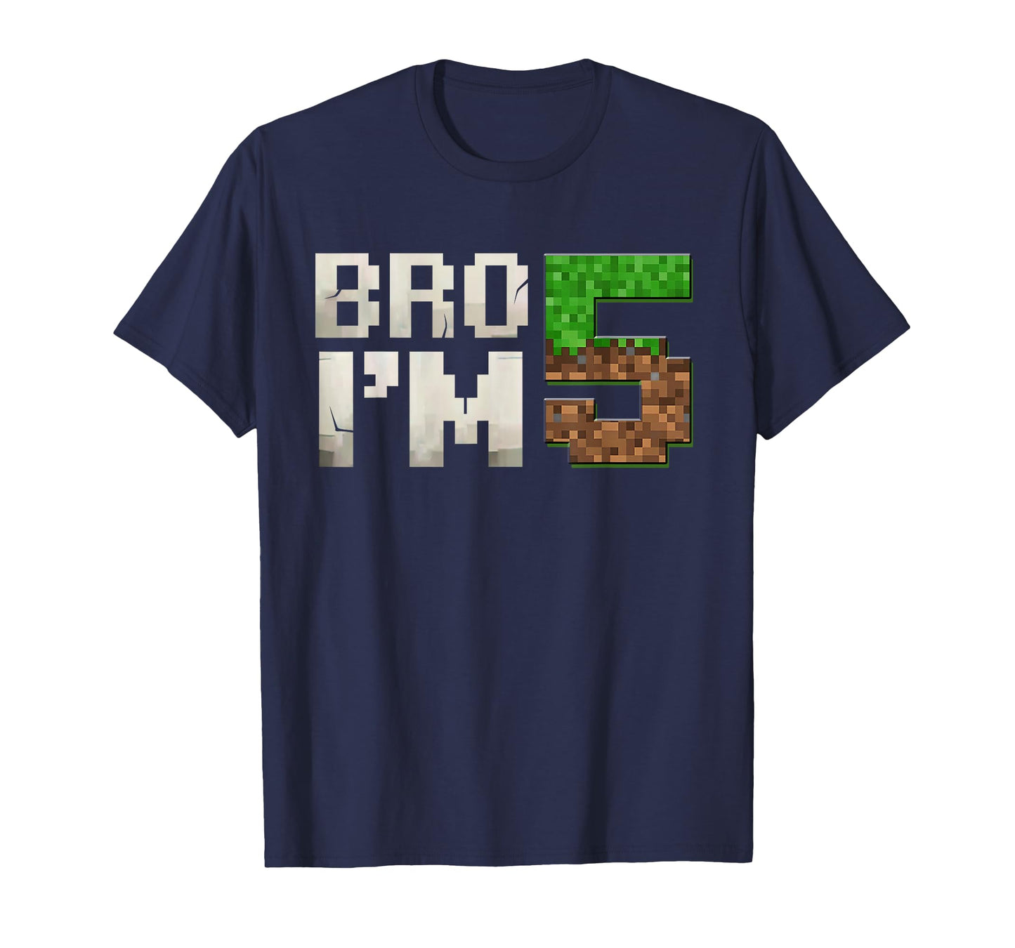 Boys Kids 5th Birthday 5 Year Old Gamer Pixel Number T-Shirt