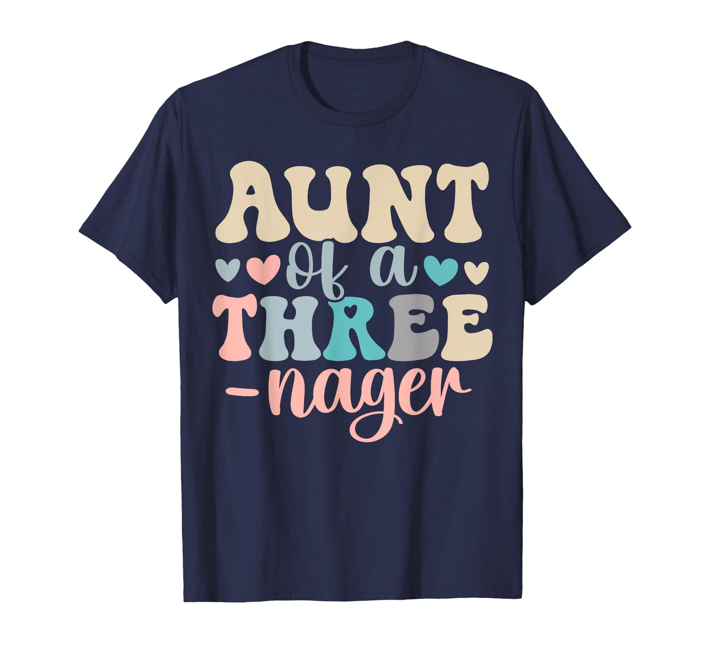 Aunt Of A Threenager 3rd Birthday Matching Family Boho T-Shirt