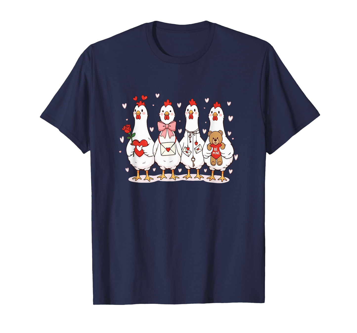 Group Chicken Valentine Collection Farmer Lover Family Kids T-Shirt