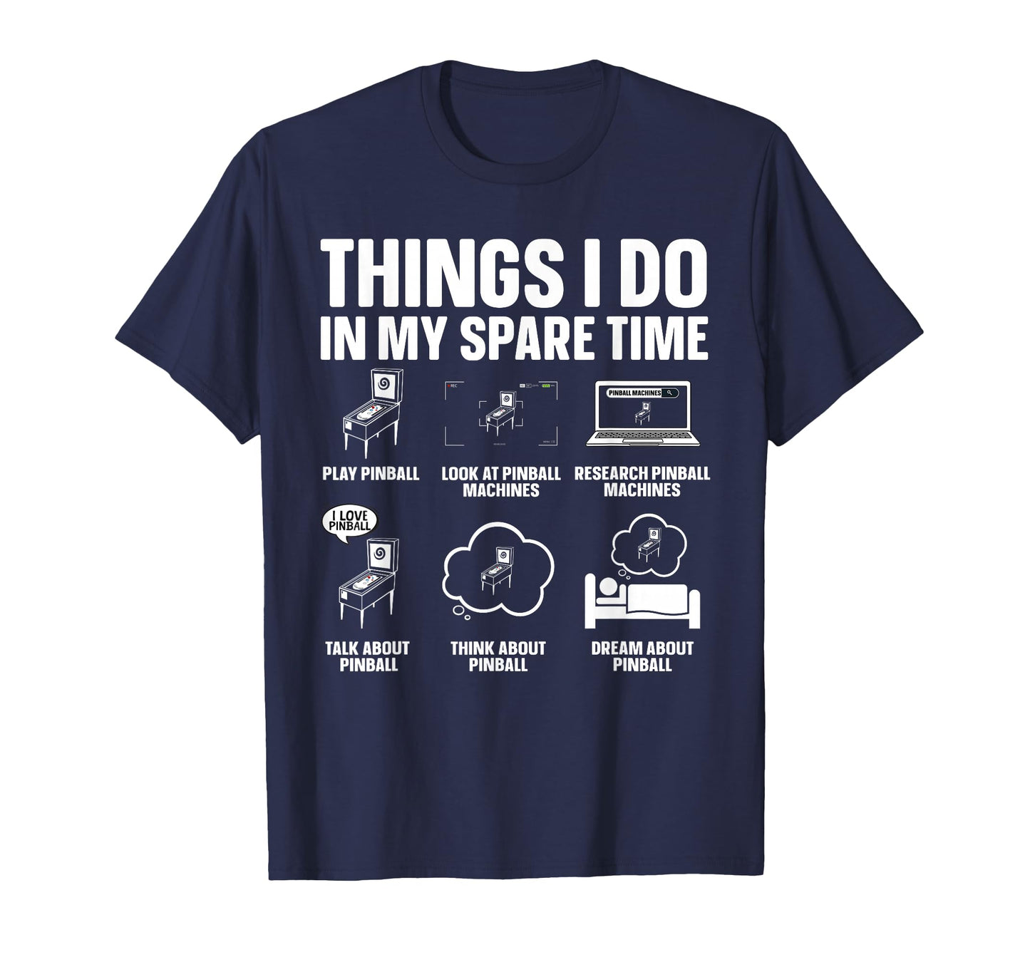 Funny Pinball Art for Men Women Kids Pinball Lovers Pinball T-Shirt