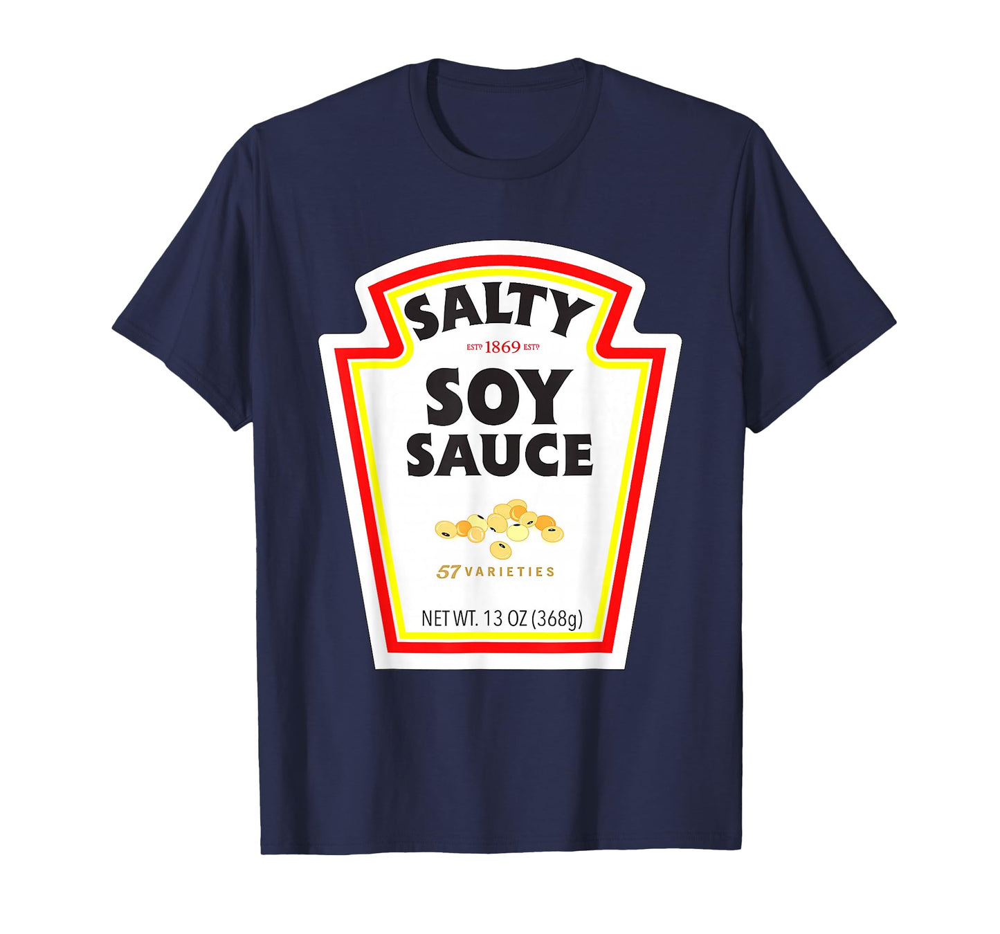 Easy Halloween Matching Costume Salty Soy Sauce Bottle Label T-Shirt