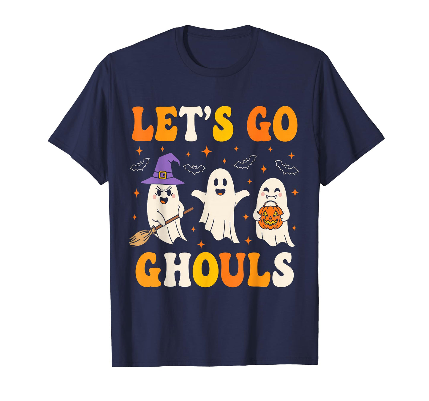 Let's Go Ghouls Halloween Ghost Costume Toddler Boy Girl Kid T-Shirt