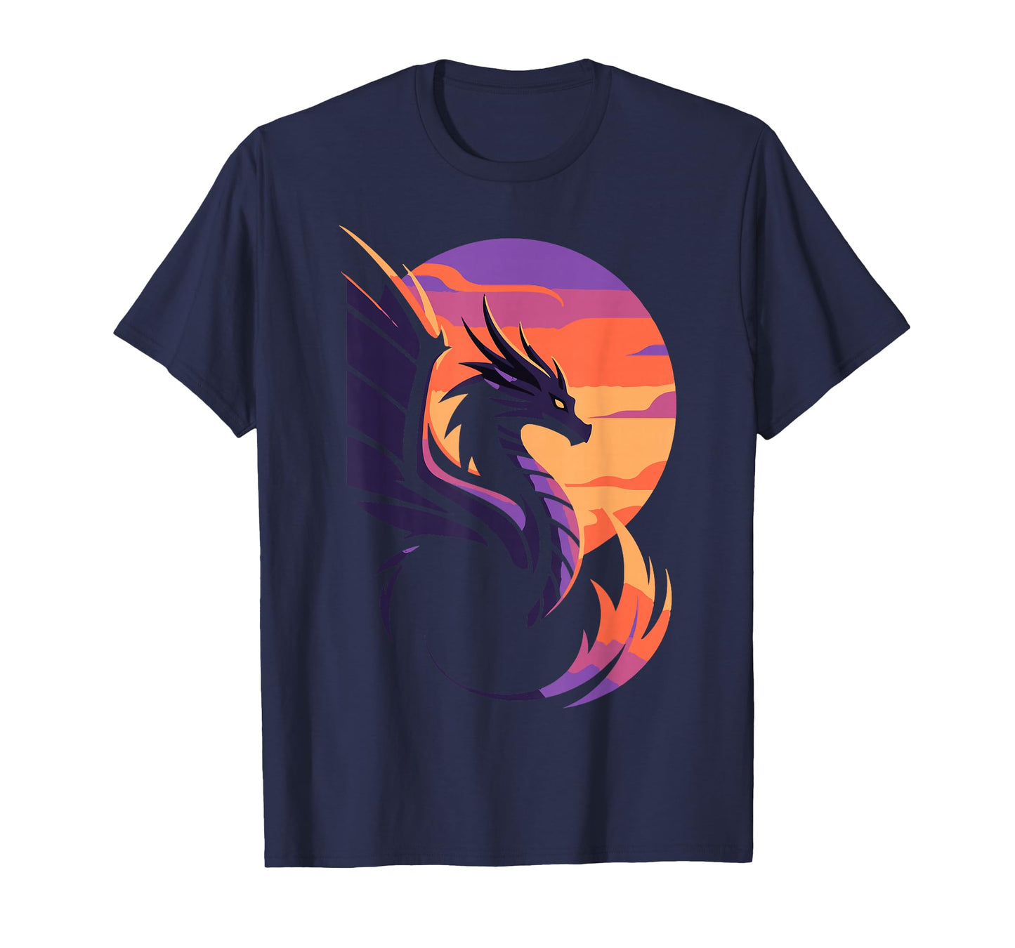 Stylized Sunset Dragon for Fantasy Fans and Dragon Lovers T-Shirt