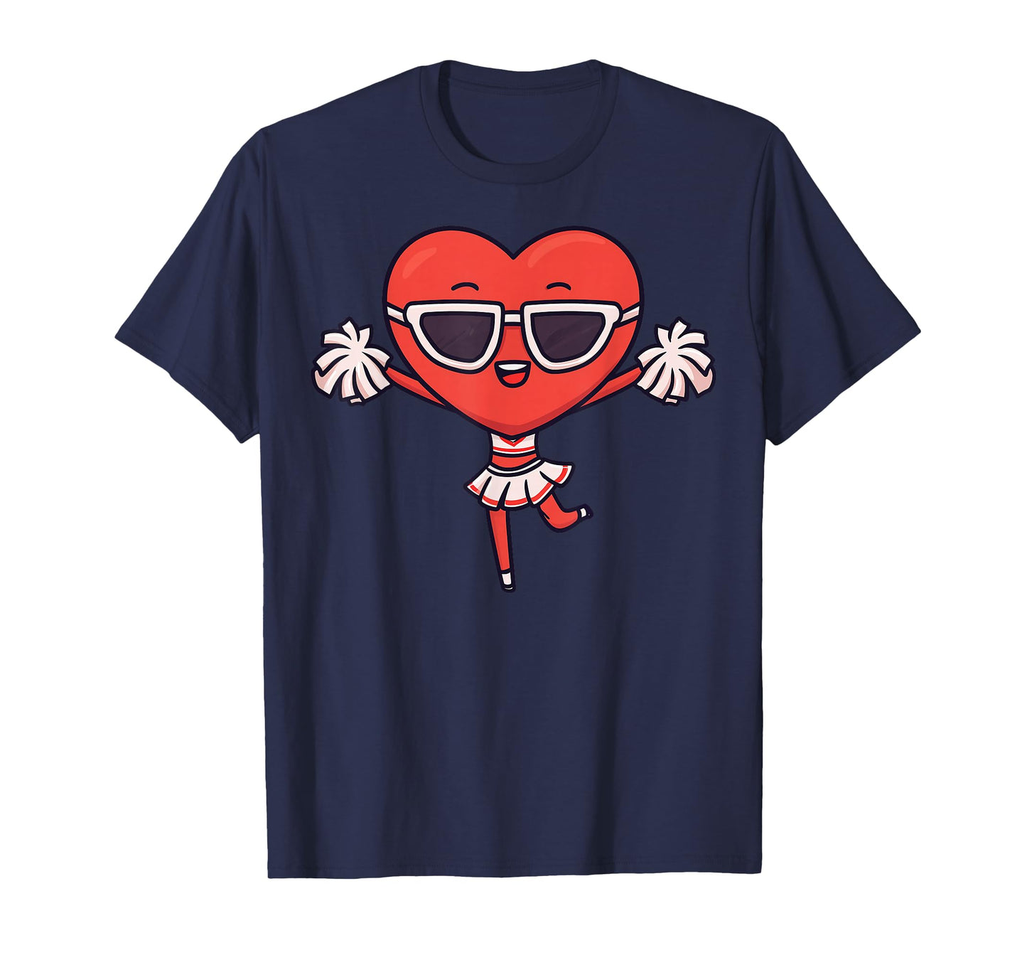 Cheerleading Heart Cheerleader Cheer Valentine's Day T-Shirt