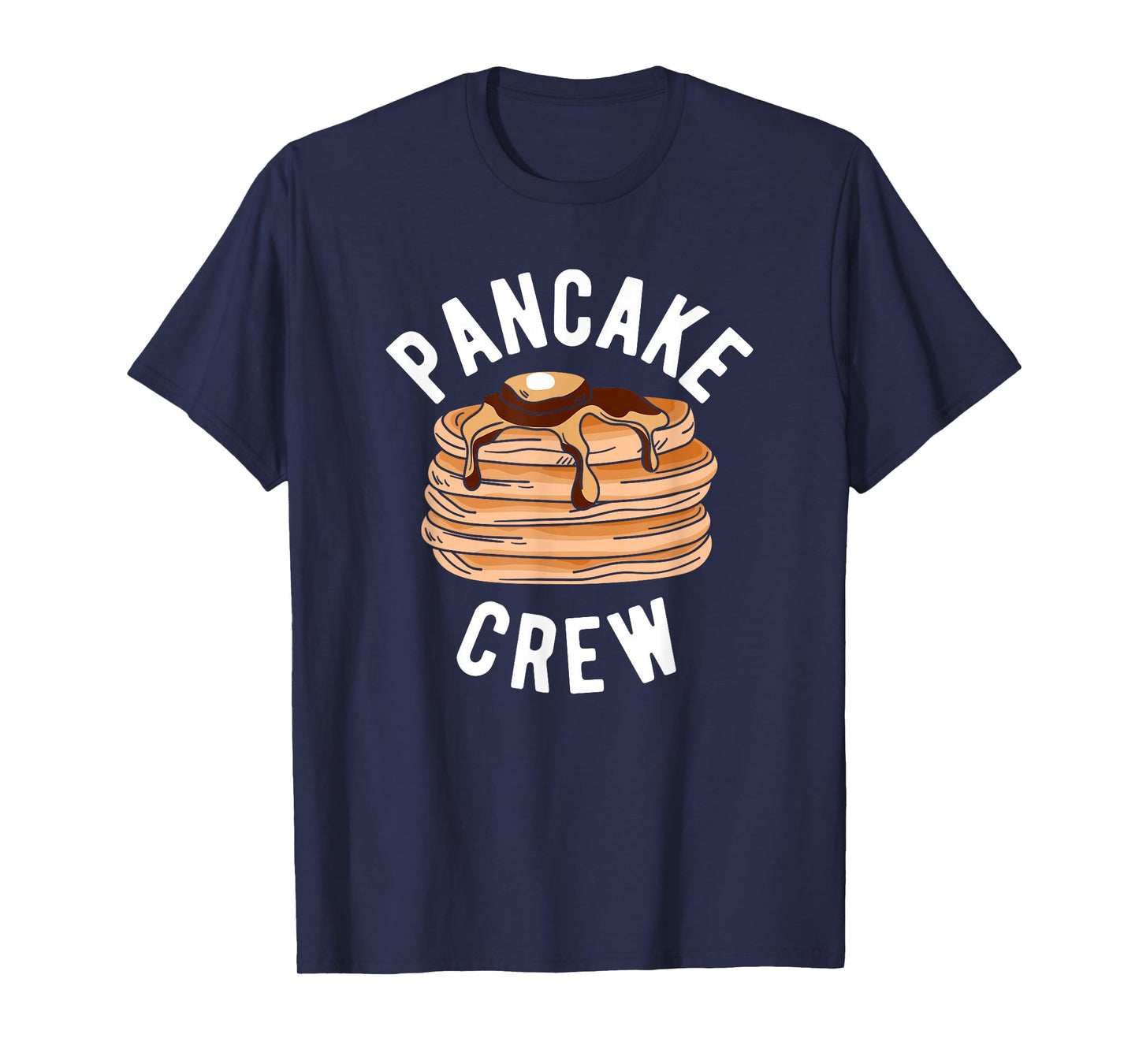 Pancake Lover Apparel & Gifts Pancake Crew Funny Pancake Unisex-Adults T-Shirt Black Small Short Sleeve Modern Crew Neck Letter Print Fun Casual Novelty T-Shirt