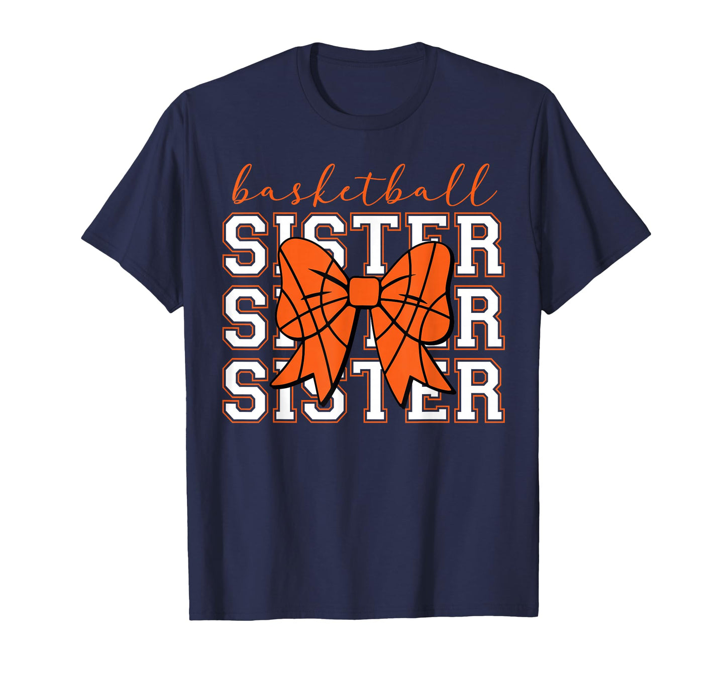 Basketball Sister Vintage Sport Lover Sister Mothers Da T-Shirt
