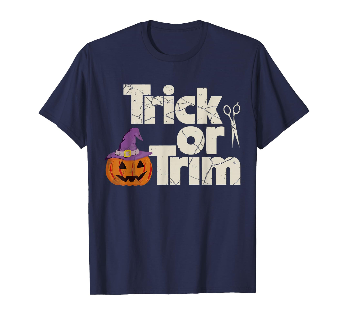 Funny Trick or Trim Hairstylist Halloween Spooky Hairdresser T-Shirt