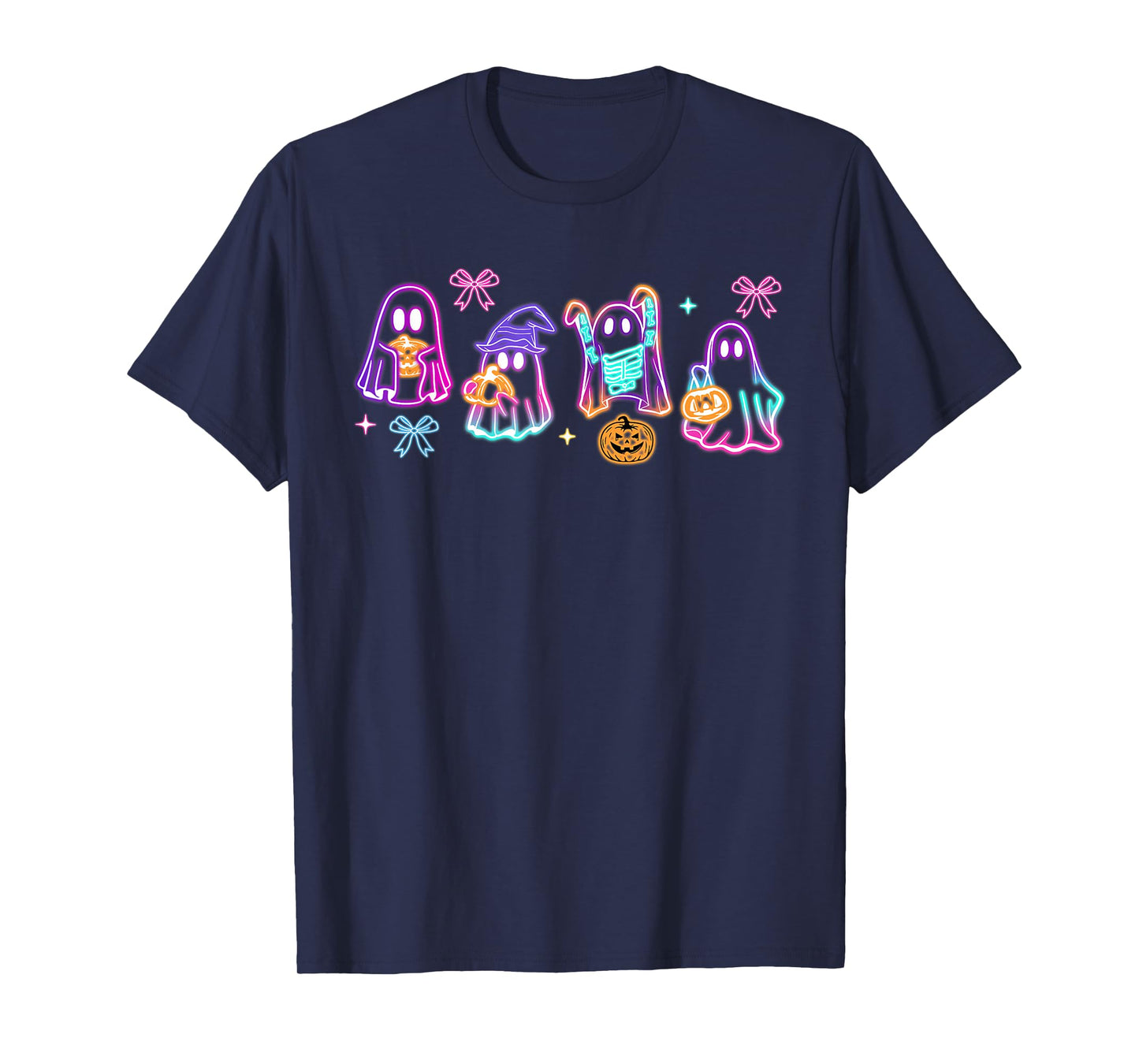 Funny Spooky Season Cute Boo Ghost Glow In Halloween Night T-Shirt