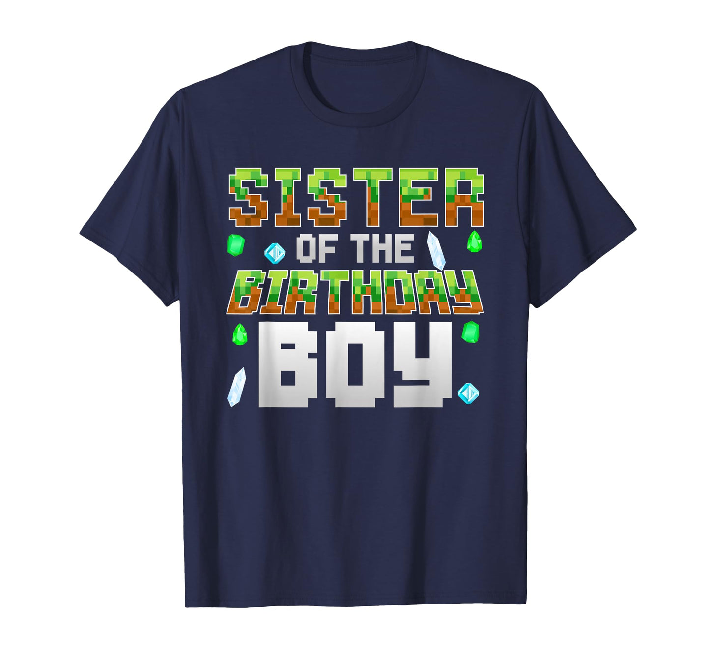 Sister Of The Birthday Boy Birthday Party Gamer Pixel Number T-Shirt