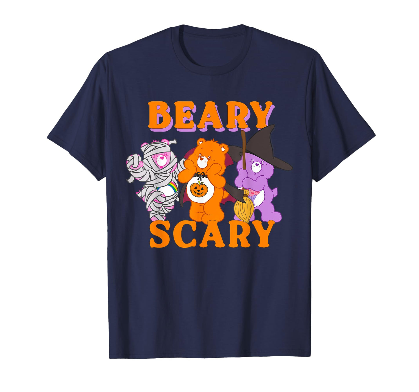 Care Bears Beary Scary Halloween Orange Font T-Shirt