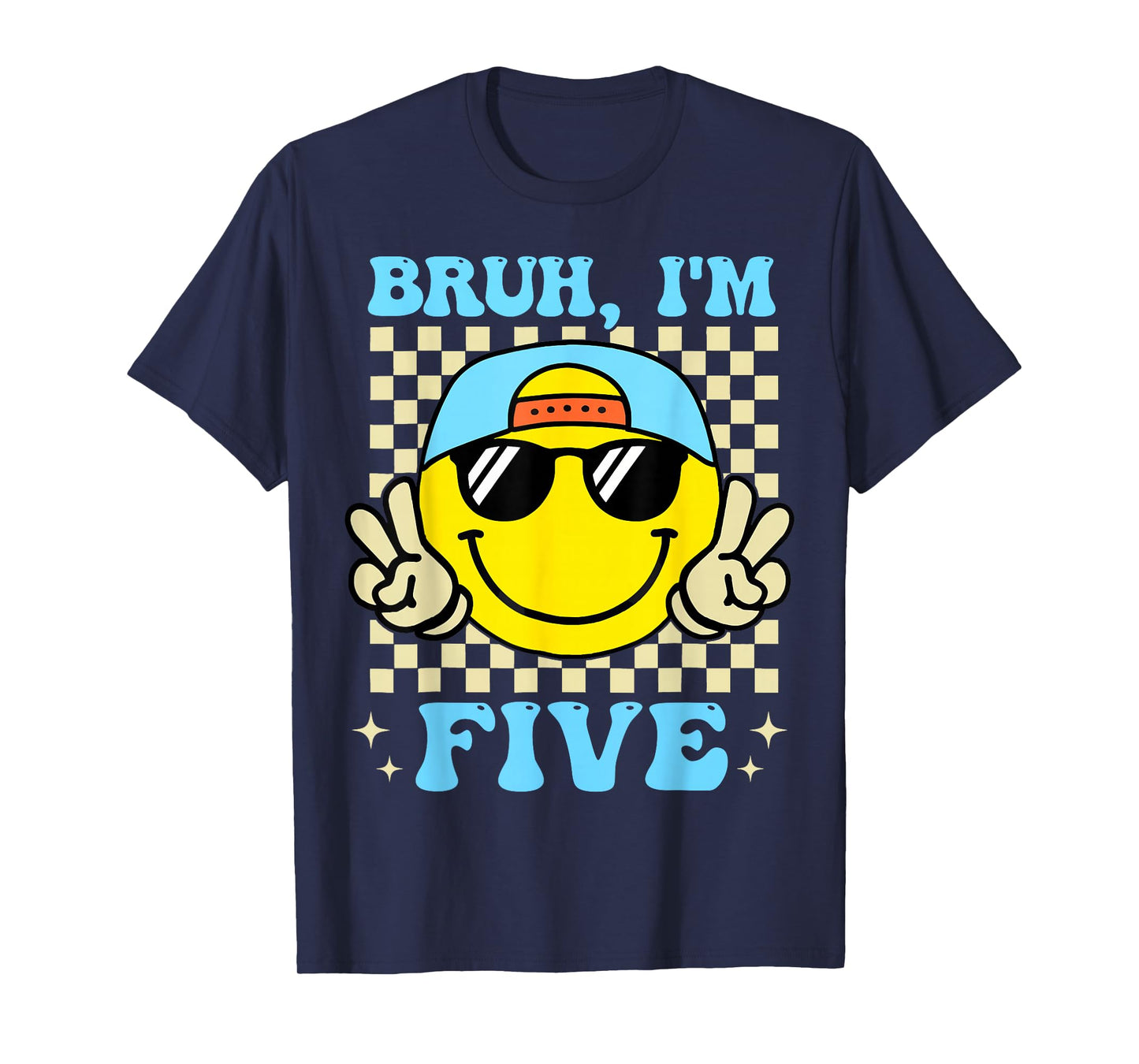 Groovy Bruh I'm Five 5th Birthday Boys Girls 5 Years Old T-Shirt