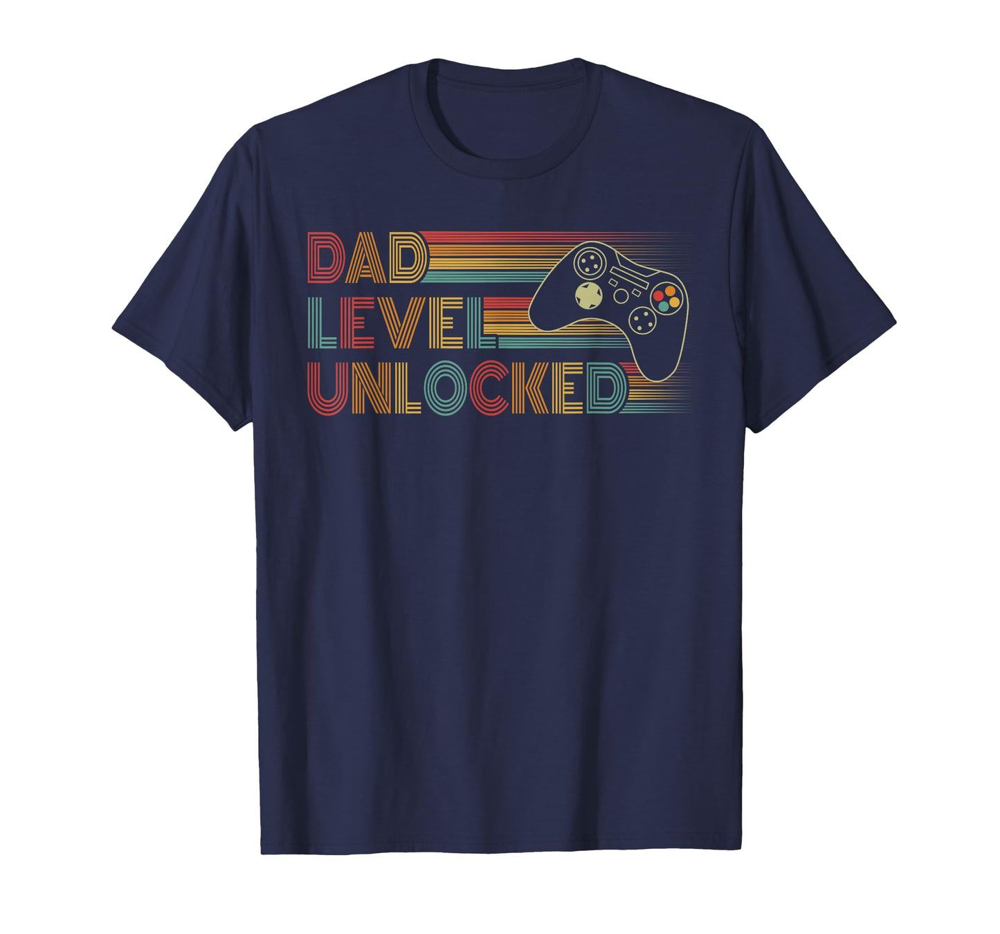 Funny New Dad Shirt Dad Level Unlocked Gaming Gamer Dad Mens T-Shirt