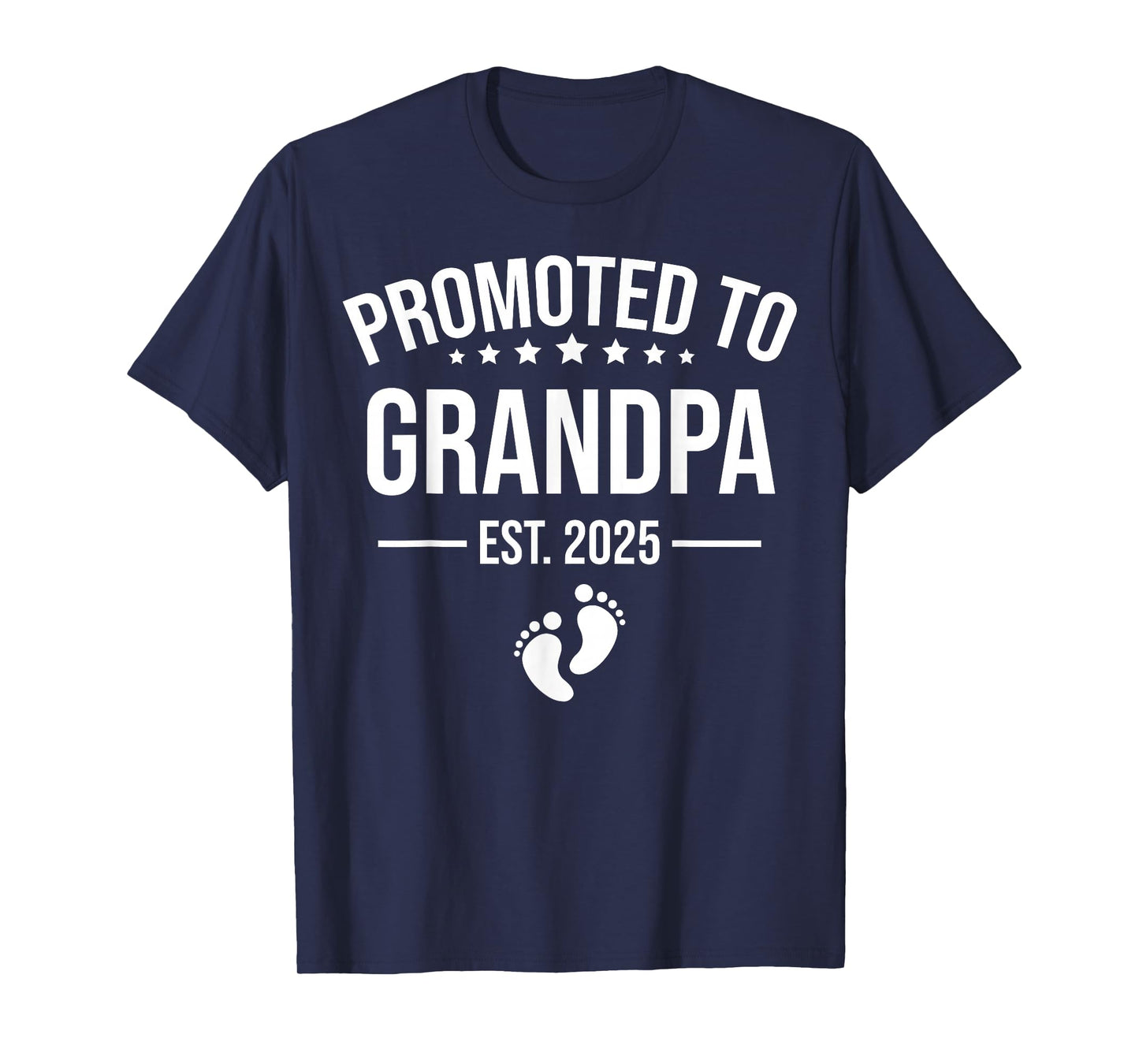 Birth Gift Co. Funny 1st Time Grandpa 2025 T-Shirt - Black, Small, Short Sleeve, Unisex Adult, Cotton 60% Polyester 40%, Novelty T-Shirt