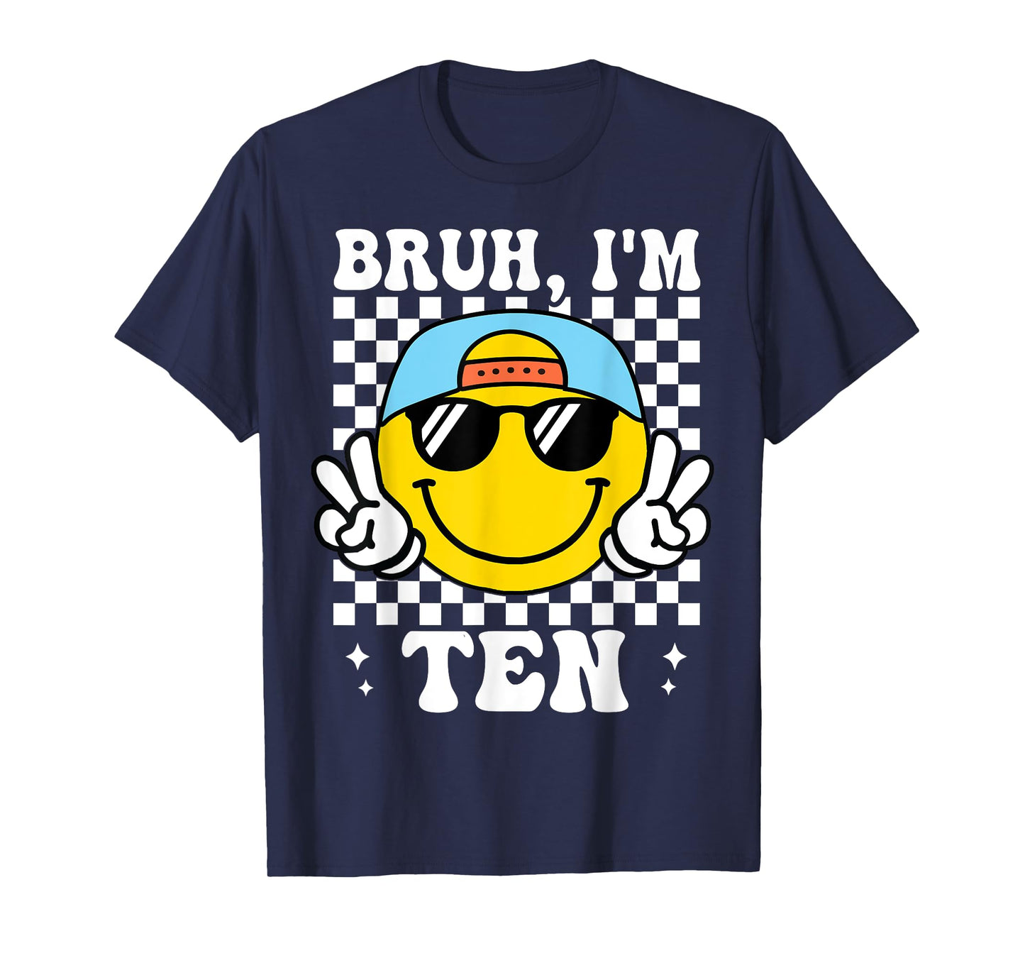 Bruh I'm Ten 10 10th Birthday Groovy Boys Girls 10 Years Old T-Shirt
