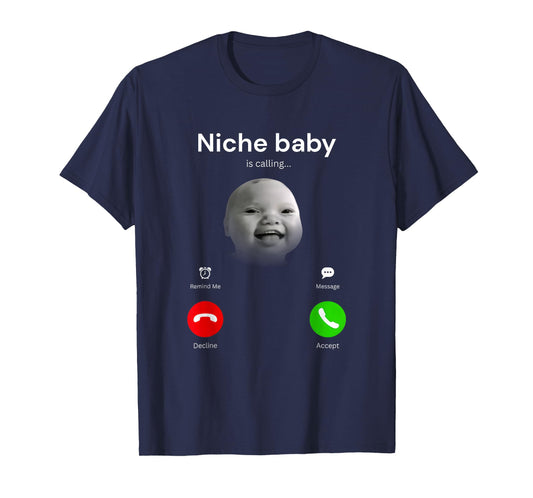 Funny Giggling Niche Baby Calling gen Alpha Meme AI Laughing T-Shirt