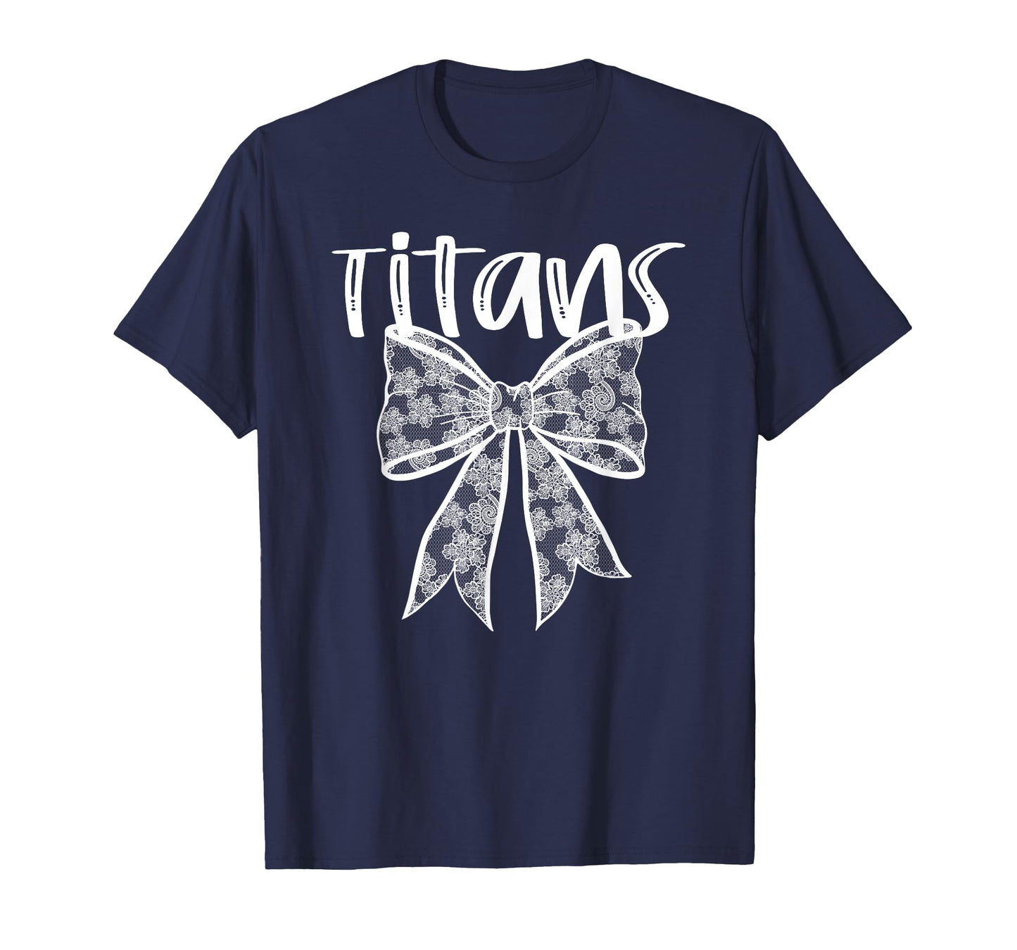 Titans Coquette Aesthetic Girly Team Mascot Lace Bow Preppy T-Shirt