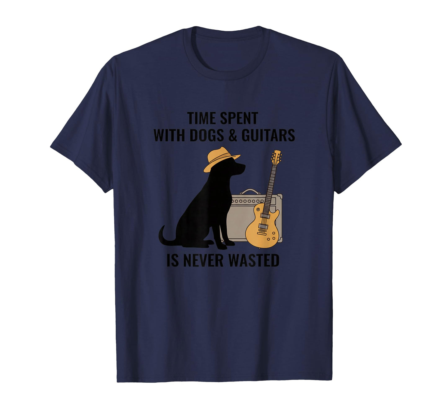 Dog Lover Time Spent with Dogs & Guitars Design T-Shirt