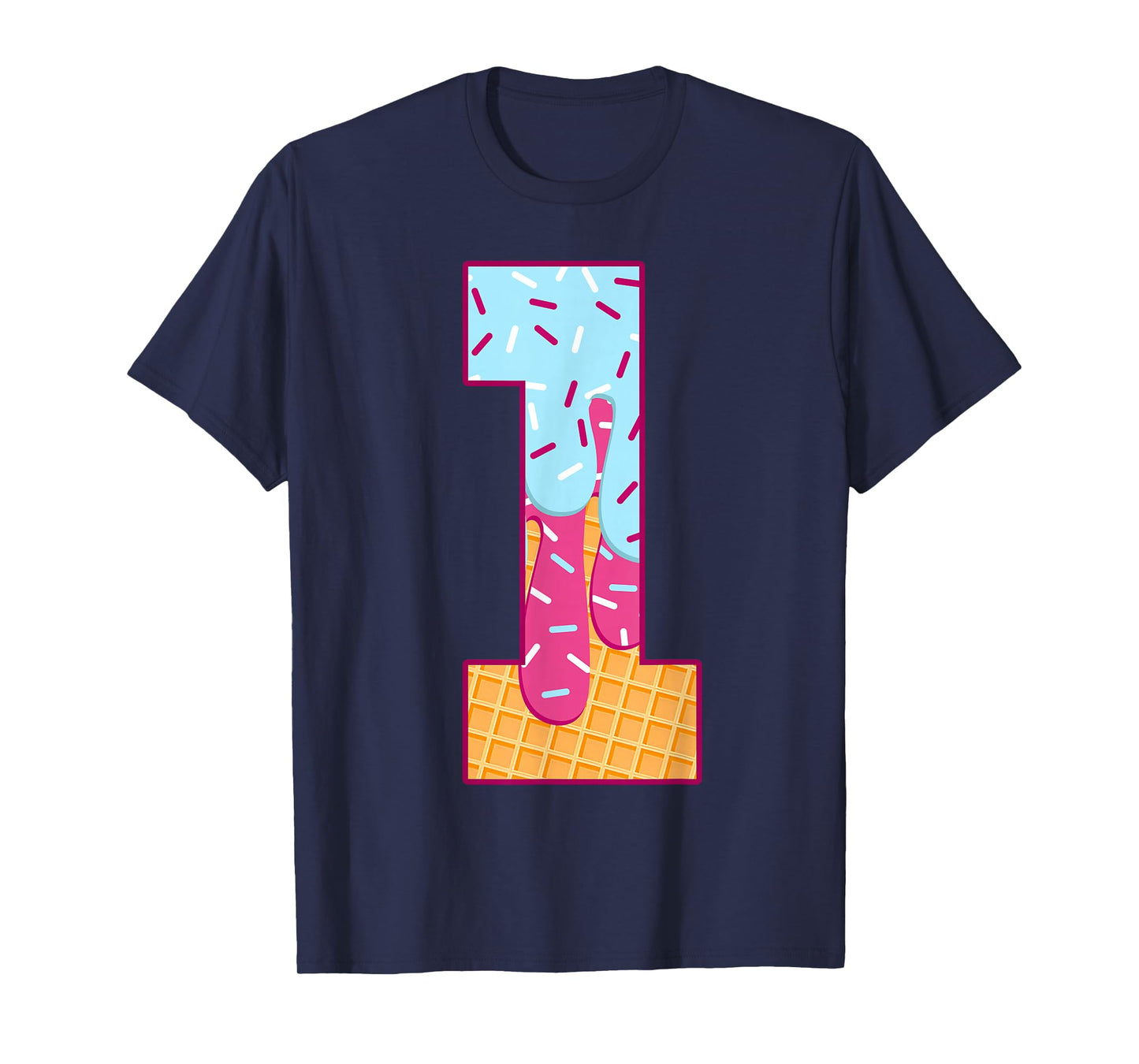 Number 1 Ice Cream Drip Matching Numbers Costume Meme T-Shirt