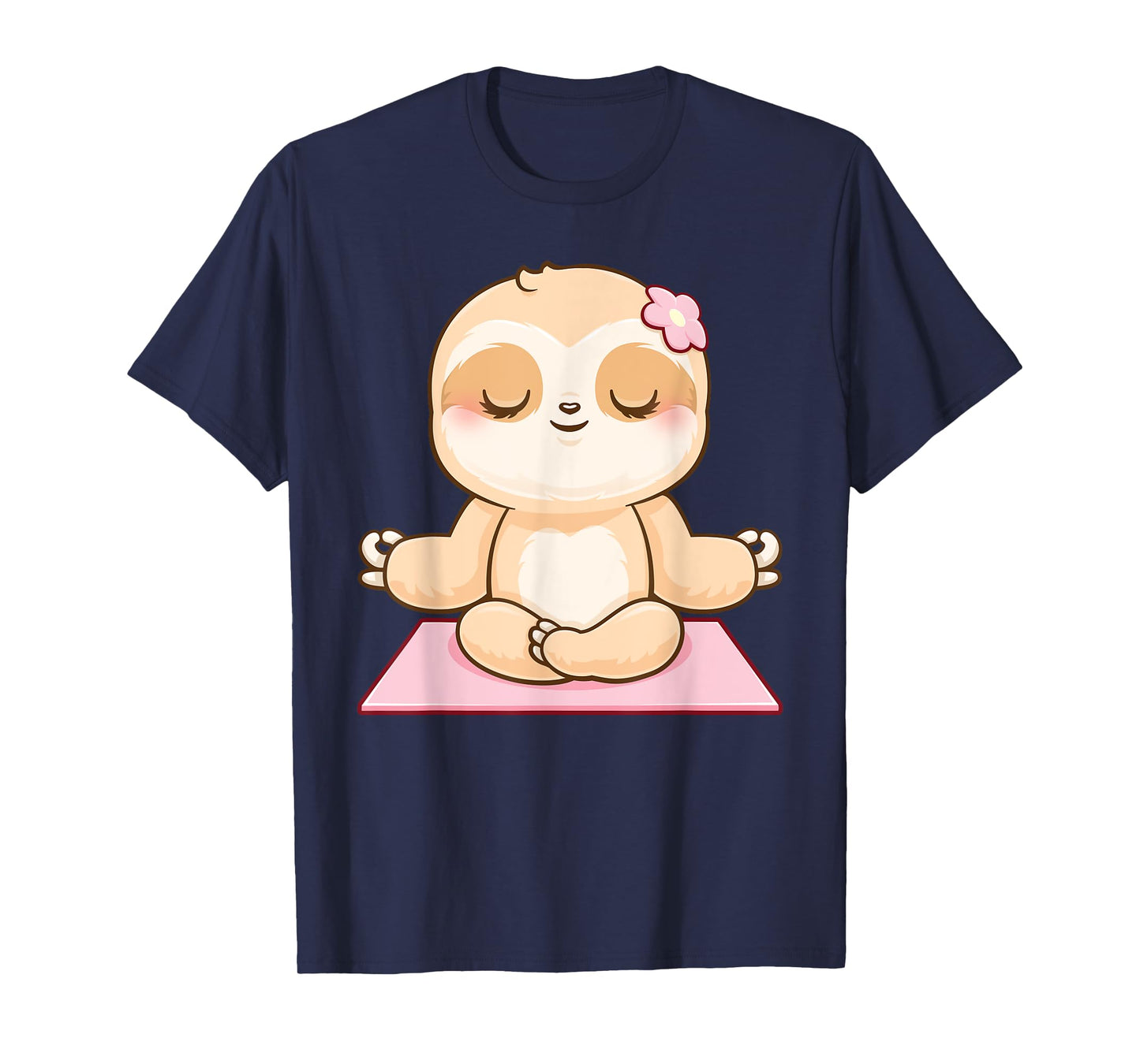 Girls Yoga Meditating Cute Fitness Meditation Sloth T-Shirt