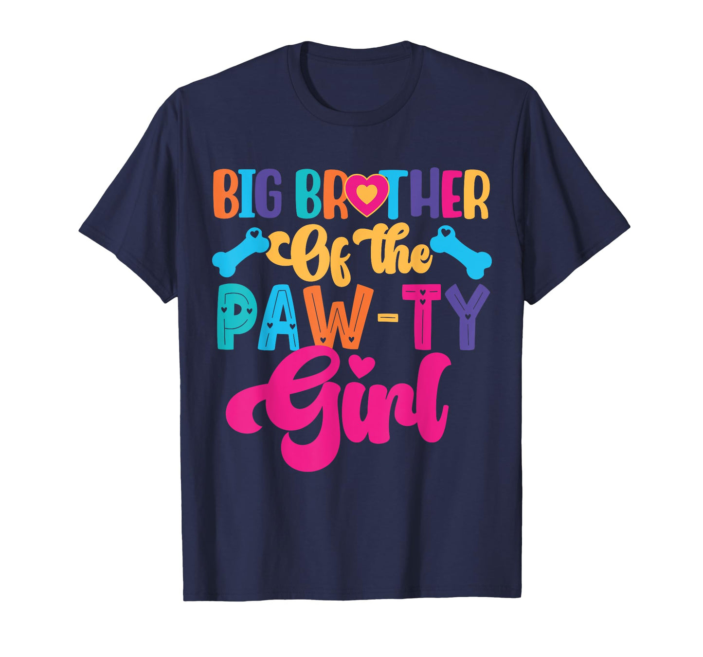 Big Brother Of The Birthday Girl Dog Paw Family Matching T-Shirt
