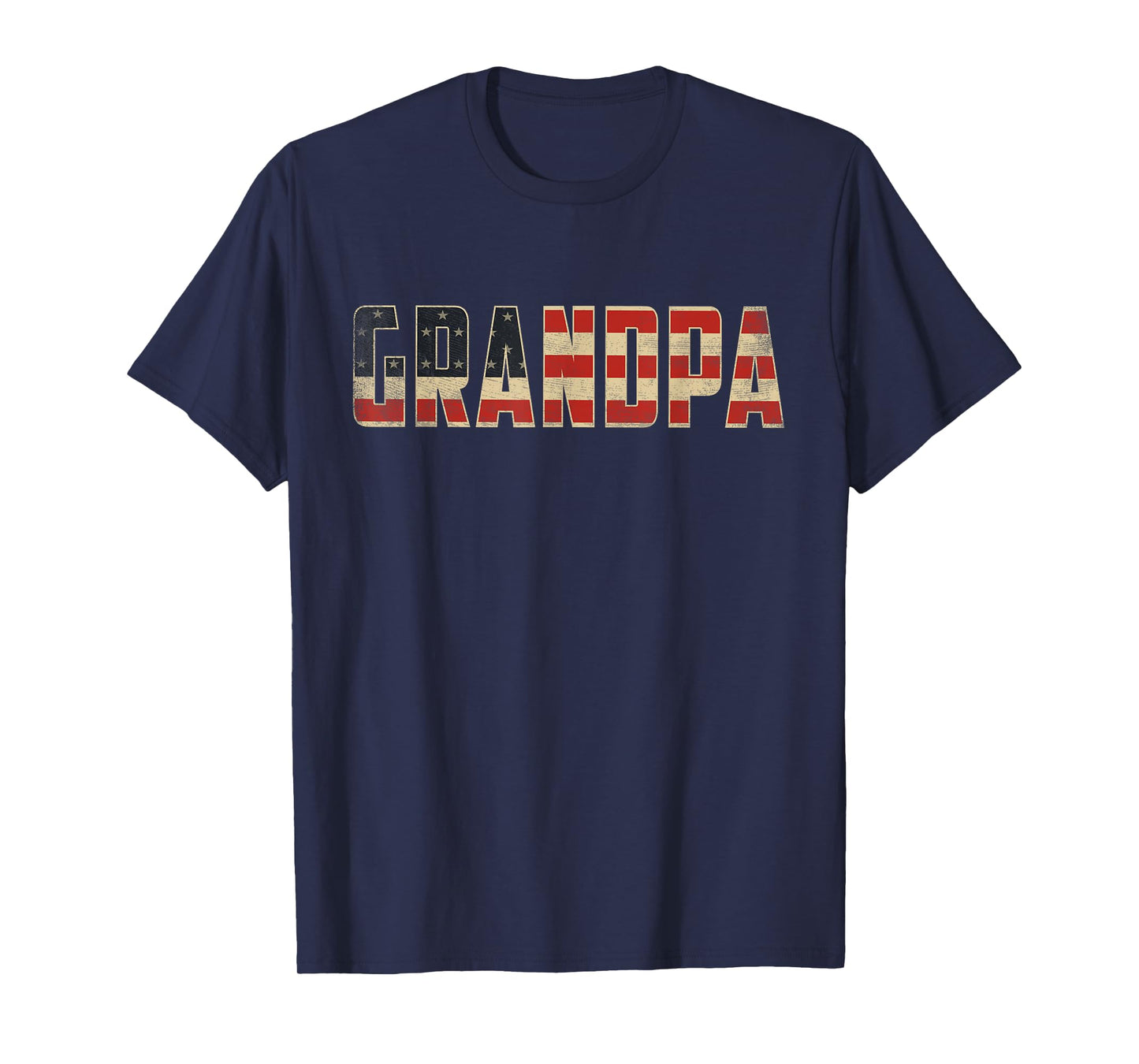 Grandpa Bold Patriotic American Flag Father’s Day Grandpa T-Shirt