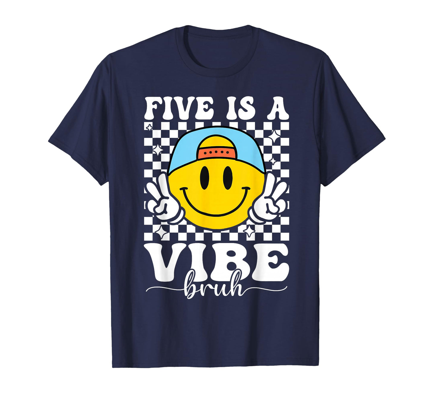 Five Is A Vibe 5th Birthday Groovy Boys Girls 5 Years Old T-Shirt