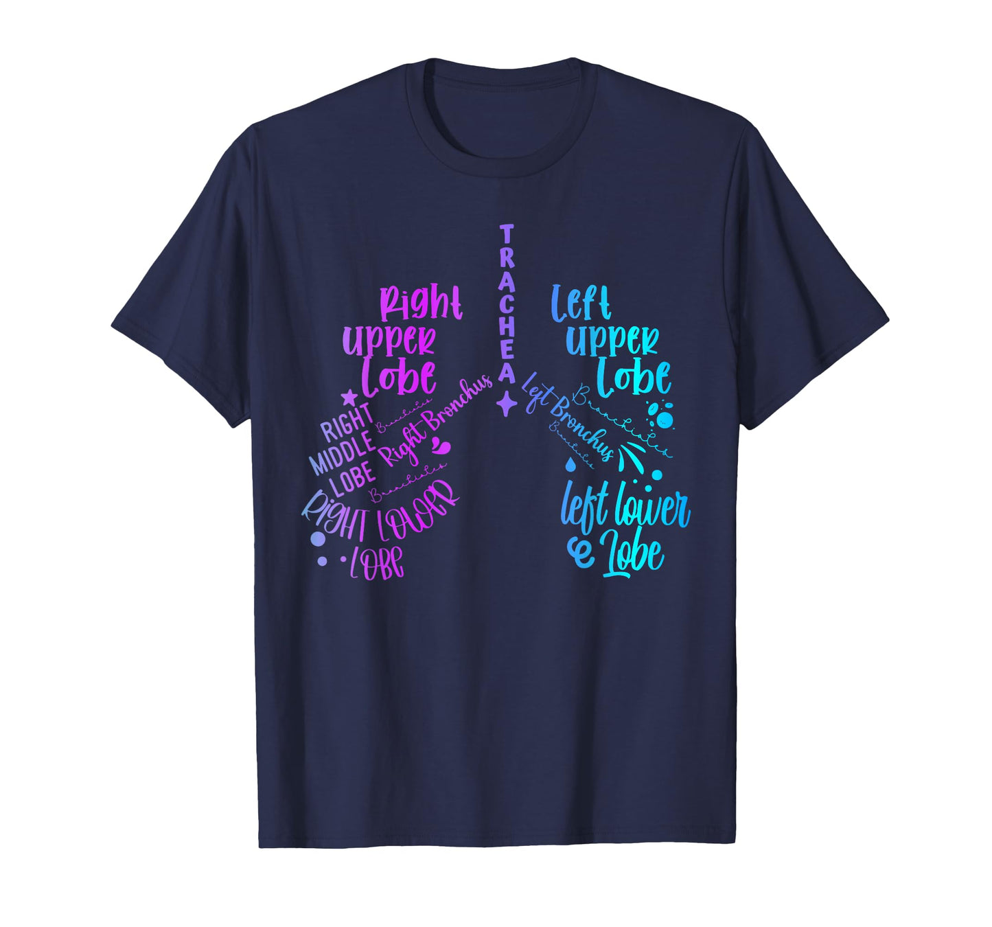 Lung Anatomy Tie Dye Pulmonologist Respiratory Therapist T-Shirt