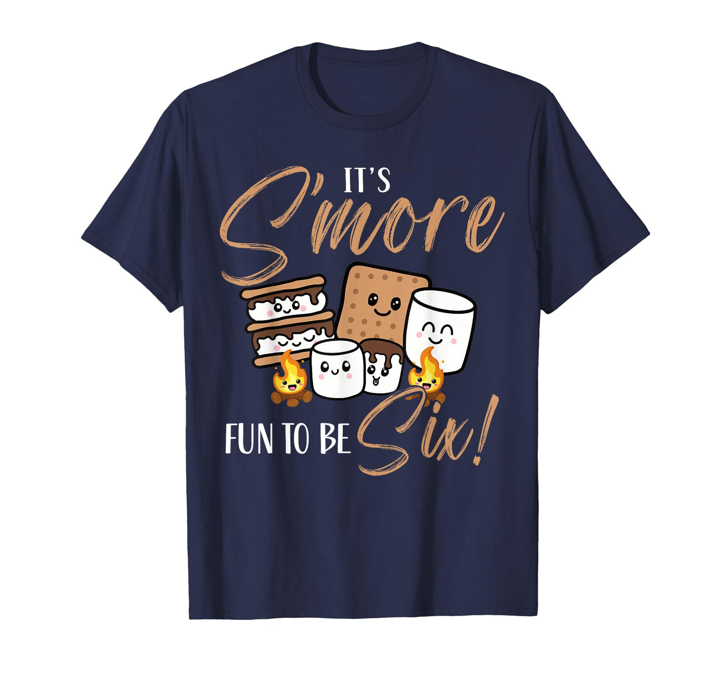 Birthday Campfire Marshmallow It's S'more Fun To Be Six 6th T-Shirt