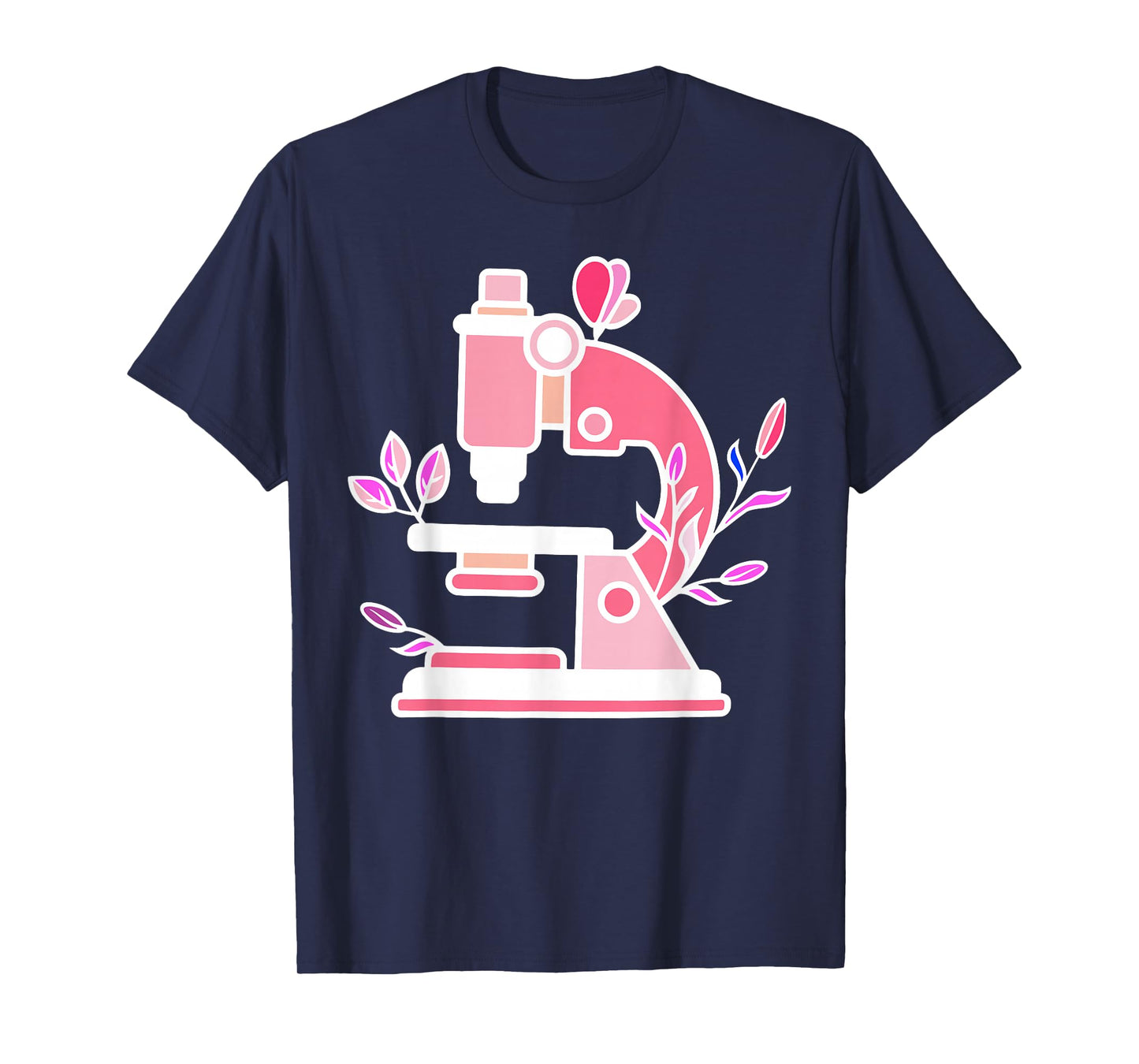 Lab Science Floral Microscope Biologist Science Valentines T-Shirt