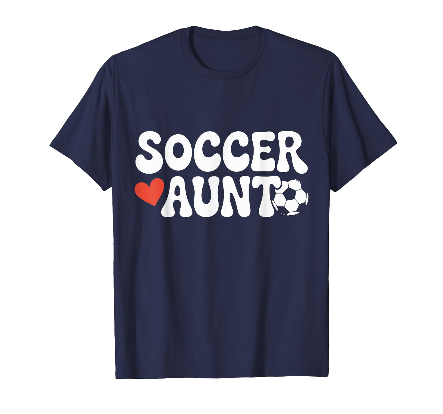Proud Soccer Aunt Family Sport Retro Groovy Nephew Auntie T-Shirt
